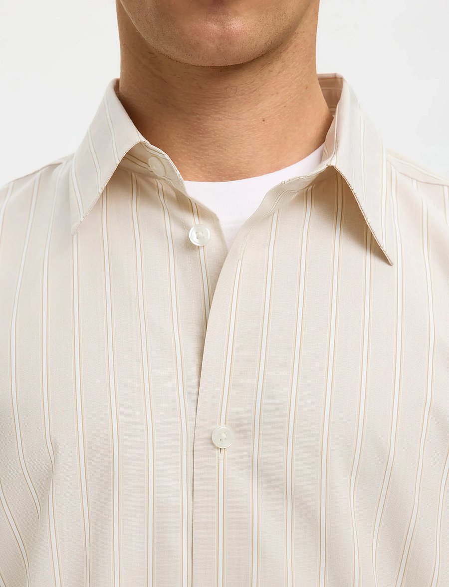 Selected - SLHRLXBEN STRIPE LS SHIRT - stribede skjorter - sand - 5