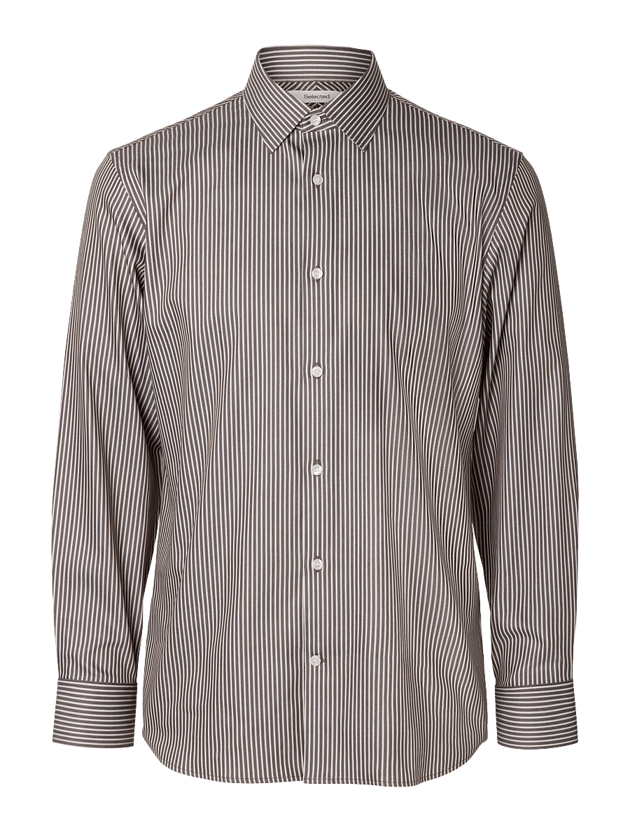 Selected - SLMSLIMFILIP PERFORMANCE LS SHIRT - turkish coffee - 1