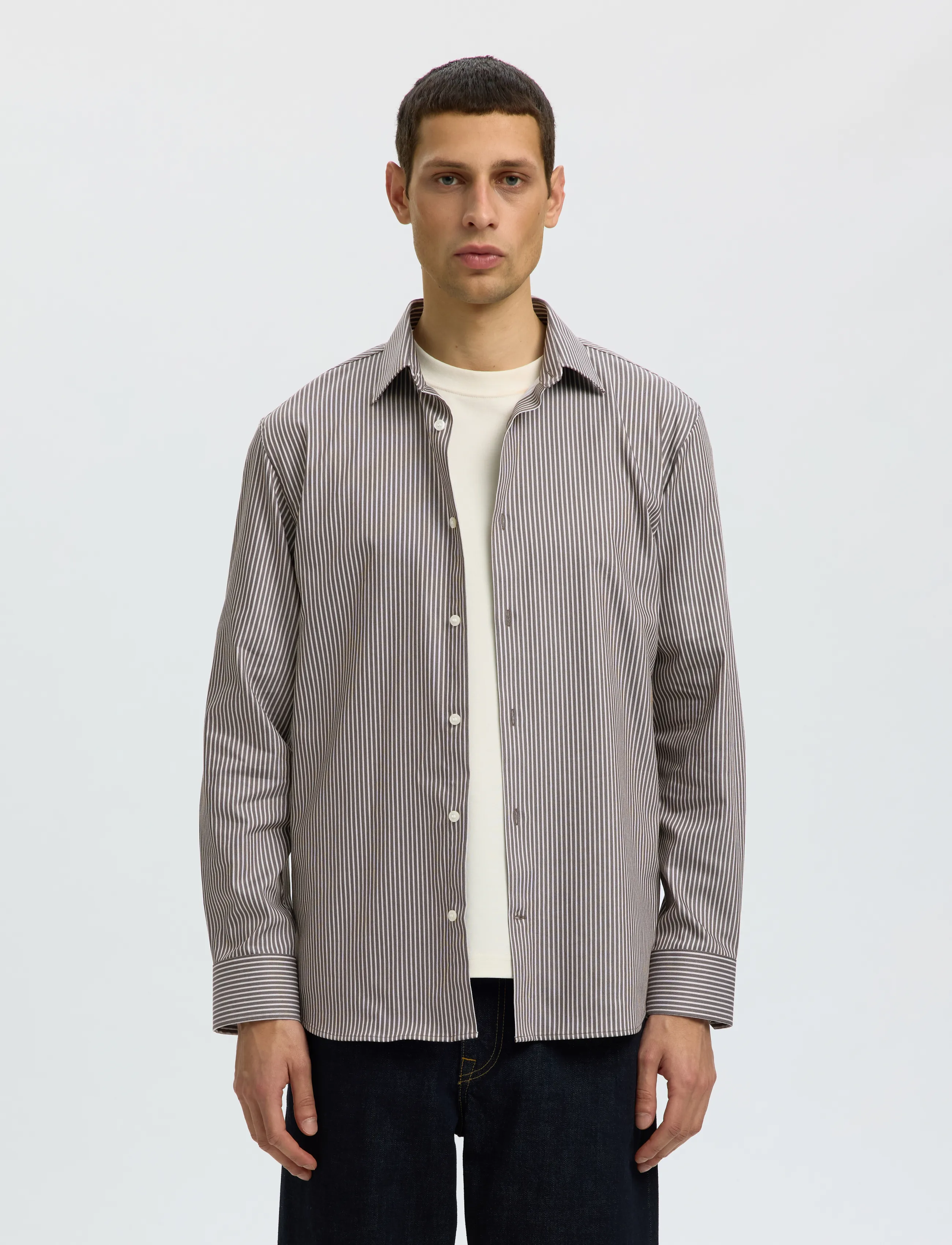 Selected SLMSLIMFILIP PERFORMANCE LS SHIRT - Hemden - TURKISH COFFEE / brown