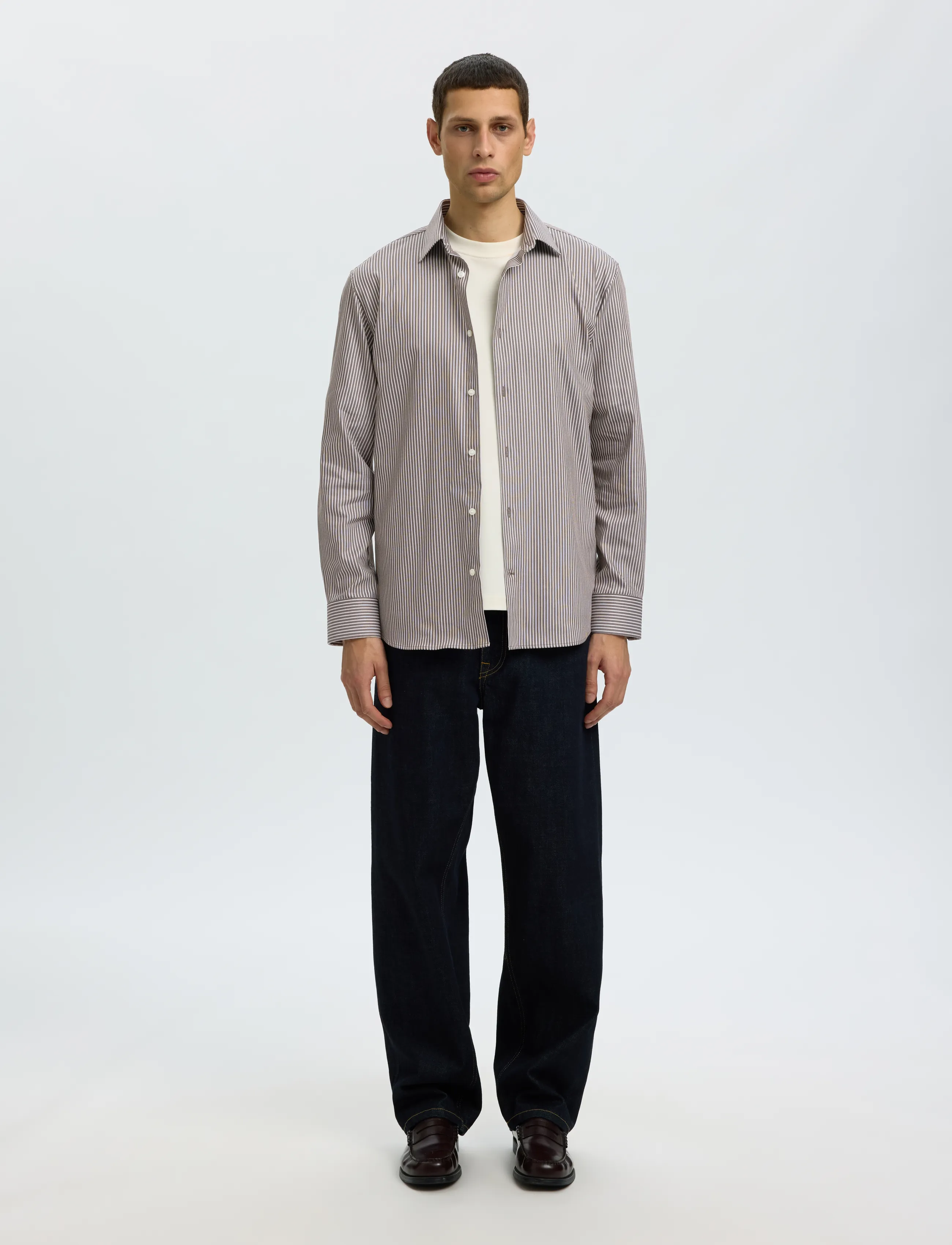 Selected - SLMSLIMFILIP PERFORMANCE LS SHIRT - turkish coffee - 3