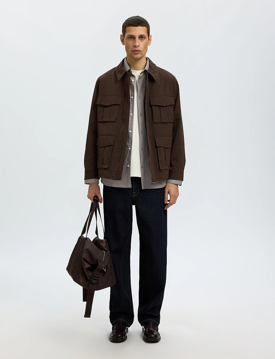 Selected - SLMSLIMFILIP PERFORMANCE LS SHIRT - turkish coffee - 5