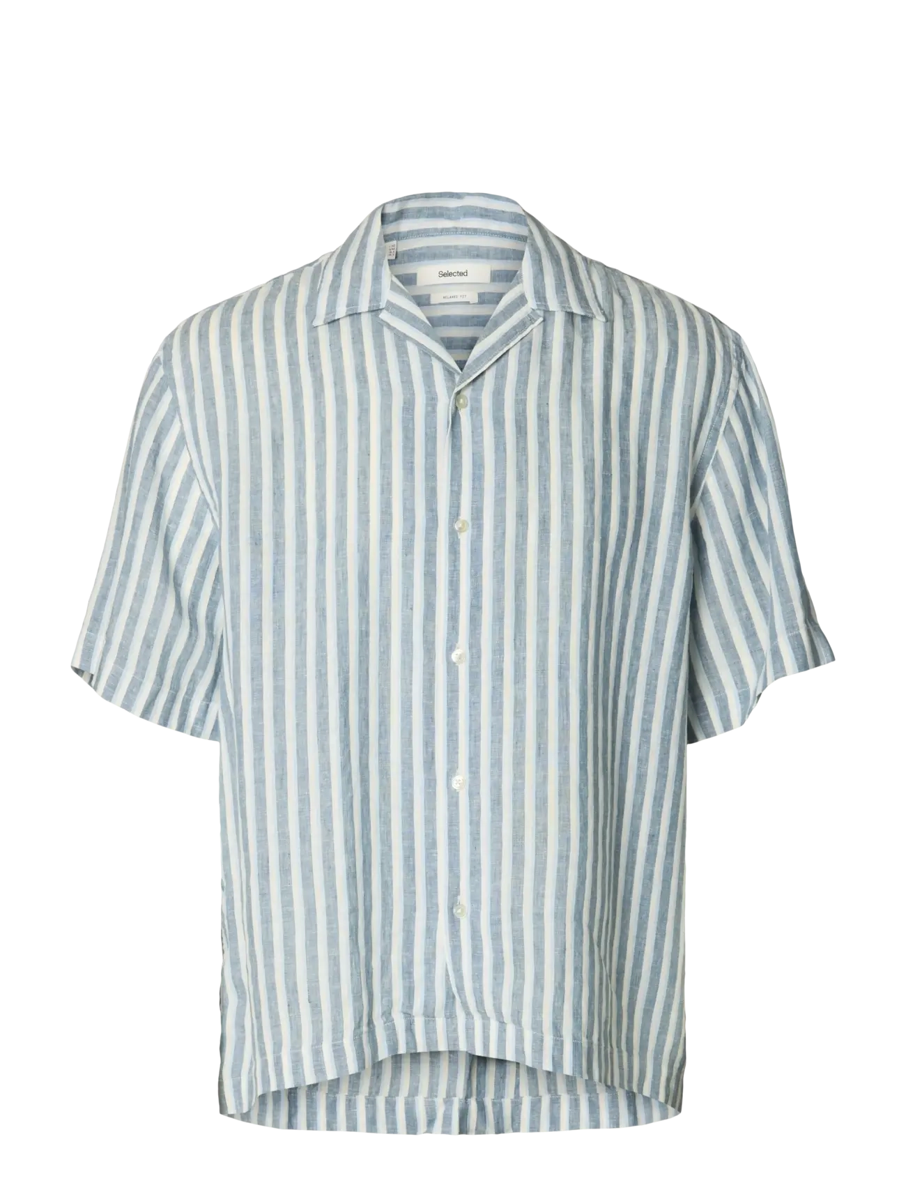 Selected SLHRLXKYLIAN LINEN SS SHIRT RESORT - Skjorter - BLUE MIRAGE / blue