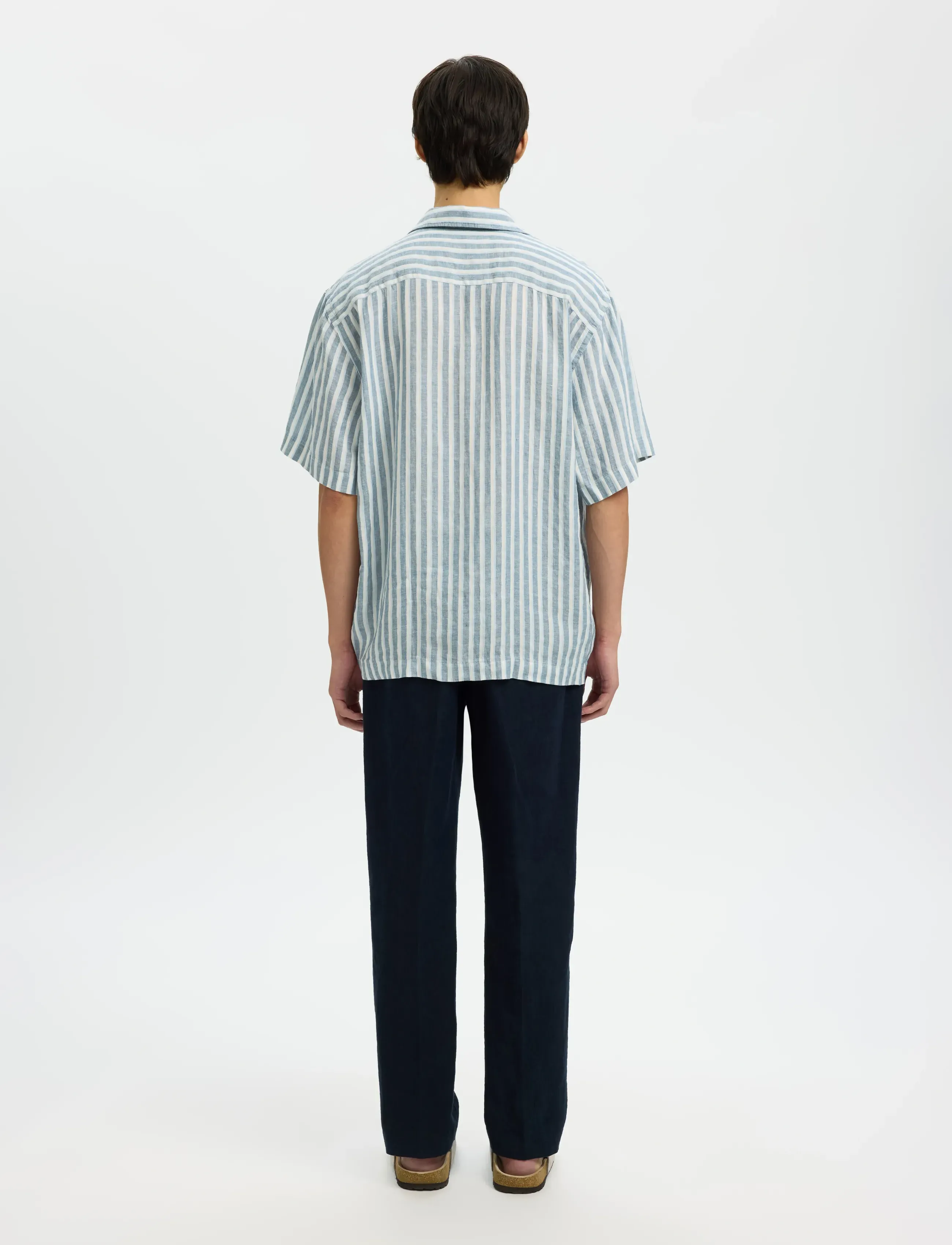 Selected - SLHRELAXKYLIAN MIX SS SHIRT RESORT - hørskjorter - blue mirage - 2