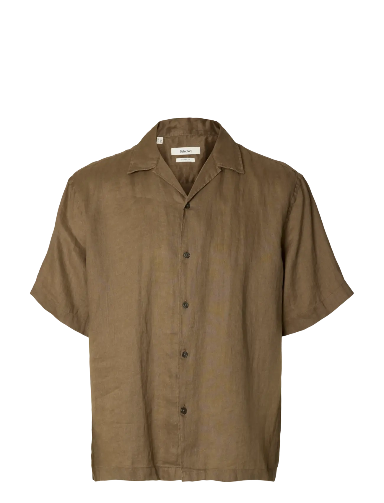 Selected SLHRLXKYLIAN LINEN SS SHIRT RESORT - Skjorter - CHOCOLATE CHIP / brown