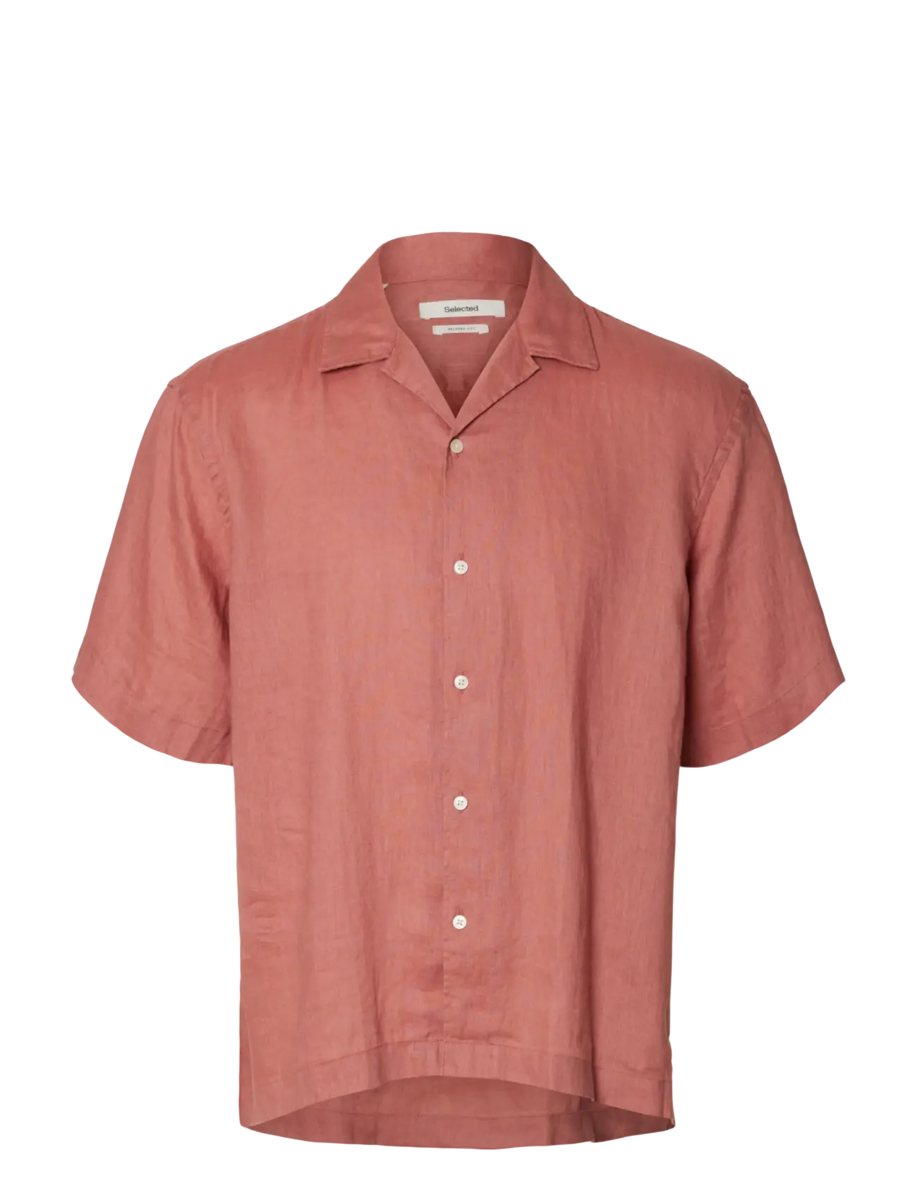Selected SLHRLXKYLIAN LINEN SS SHIRT RESORT - Drabužiai - DUSTY ROSE / pink/rose