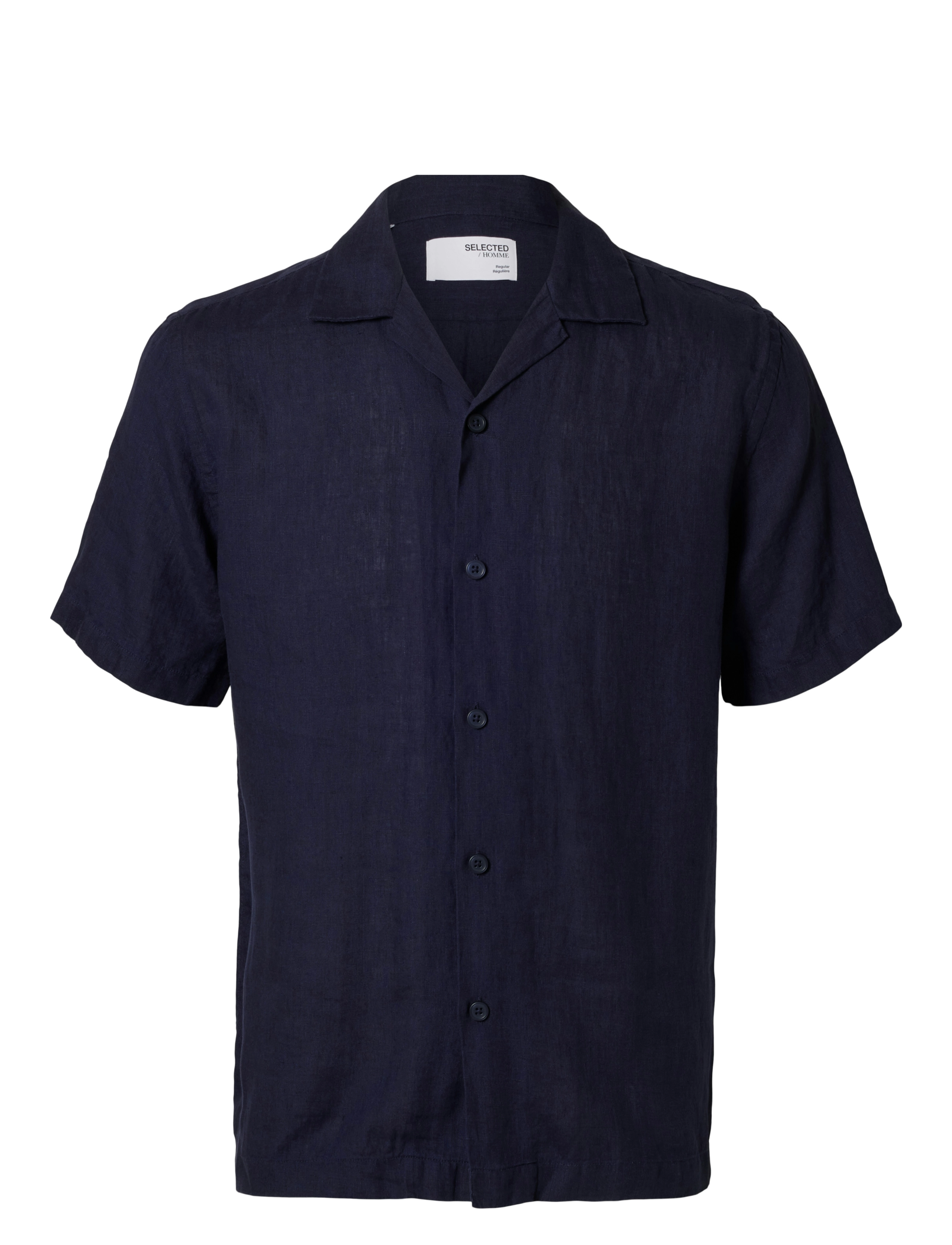 Selected SLHRLXKYLIAN LINEN SS SHIRT RESORT - Selected - NAVY BLAZER / navy