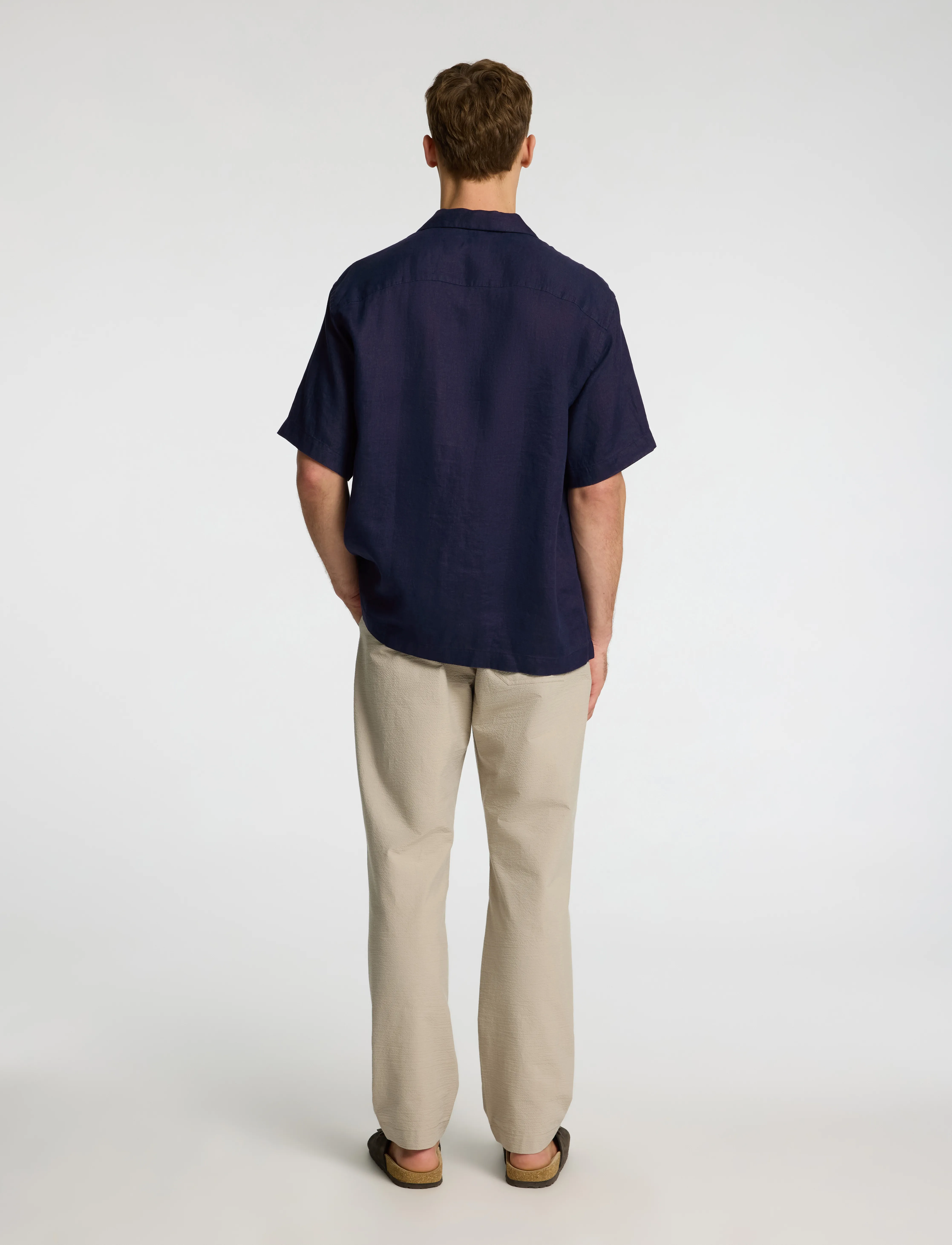 Selected - SLHRELAXKYLIAN MIX SS SHIRT RESORT - hørskjorter - navy blazer - 2