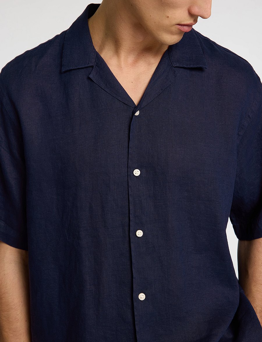 Selected - SLHRELAXKYLIAN MIX SS SHIRT RESORT - leinenhemden - navy blazer - 3