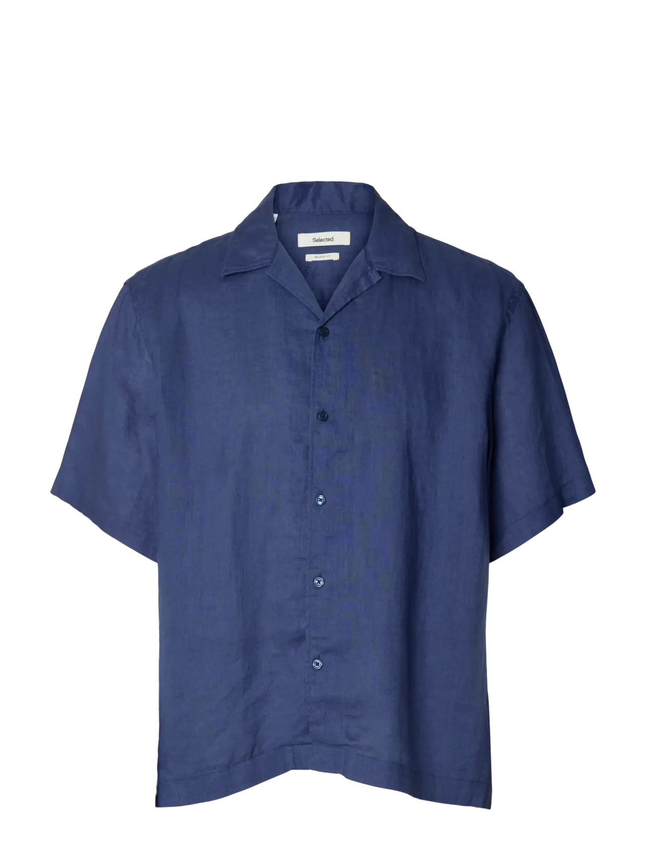 Selected SLHRLXKYLIAN LINEN SS SHIRT RESORT - Selected - OCEANA / blue