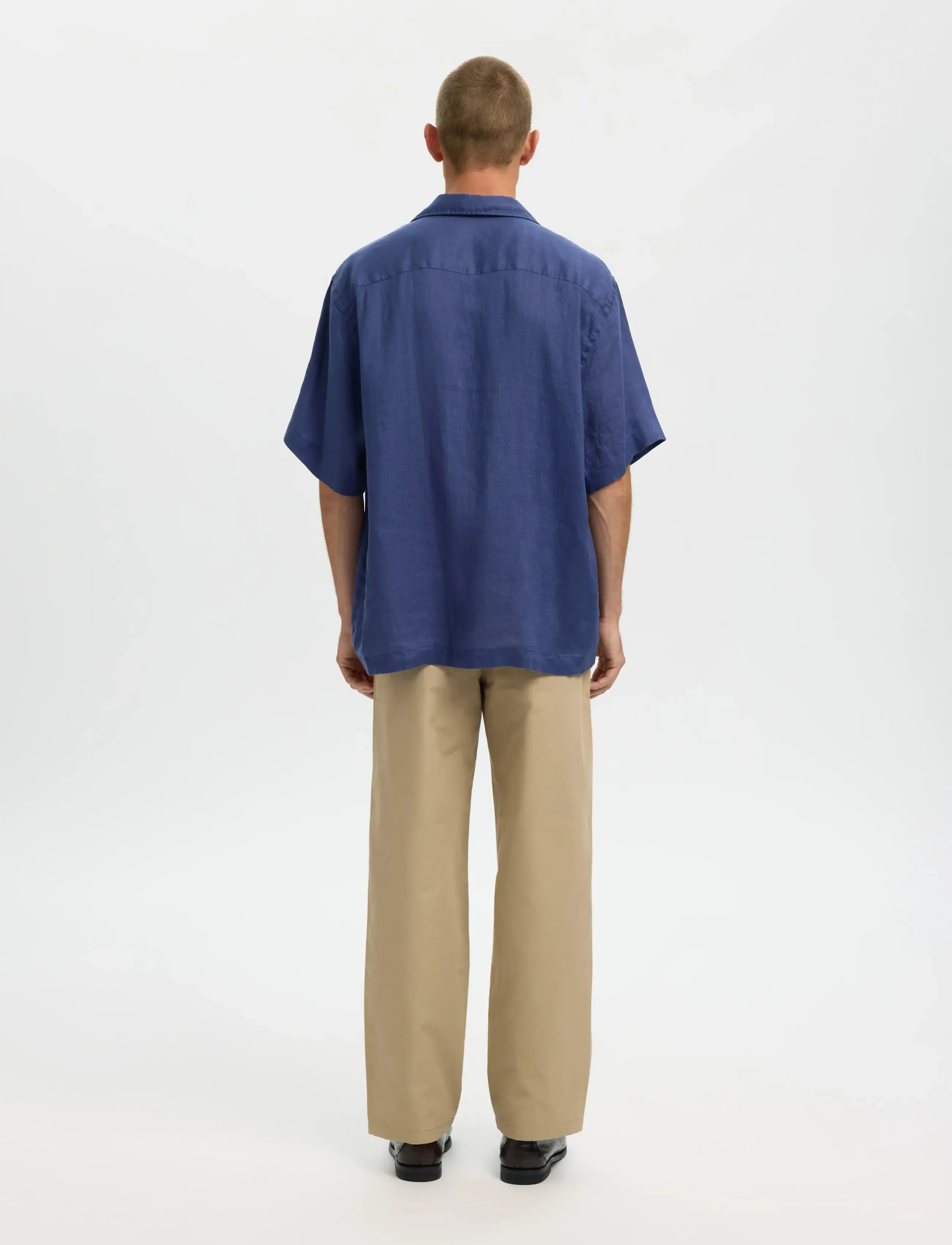 Selected - SLHRELAXKYLIAN MIX SS SHIRT RESORT - hørskjorter - oceana - 2