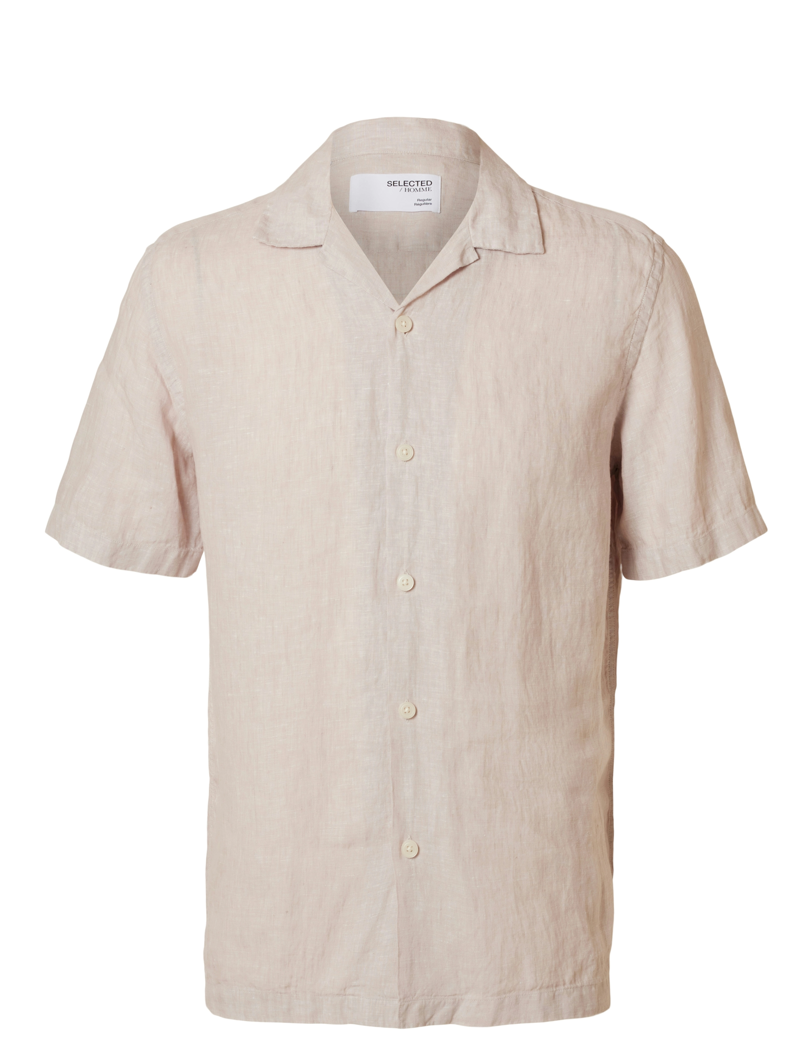 Selected SLHRLXKYLIAN LINEN SS SHIRT RESORT - Selected - PURE CASHMERE / beige