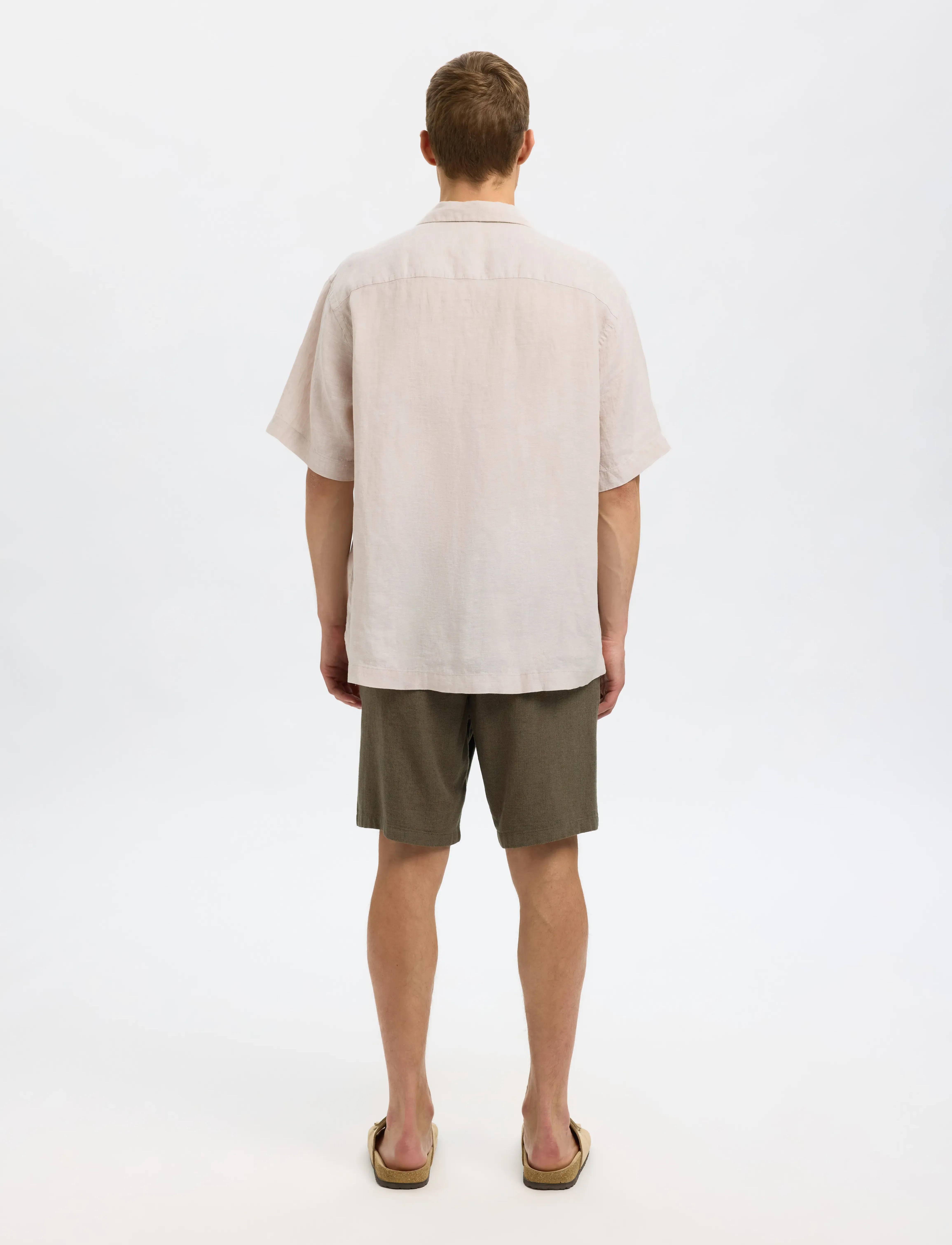 Selected - SLHRELAXKYLIAN MIX SS SHIRT RESORT - hørskjorter - pure cashmere - 2