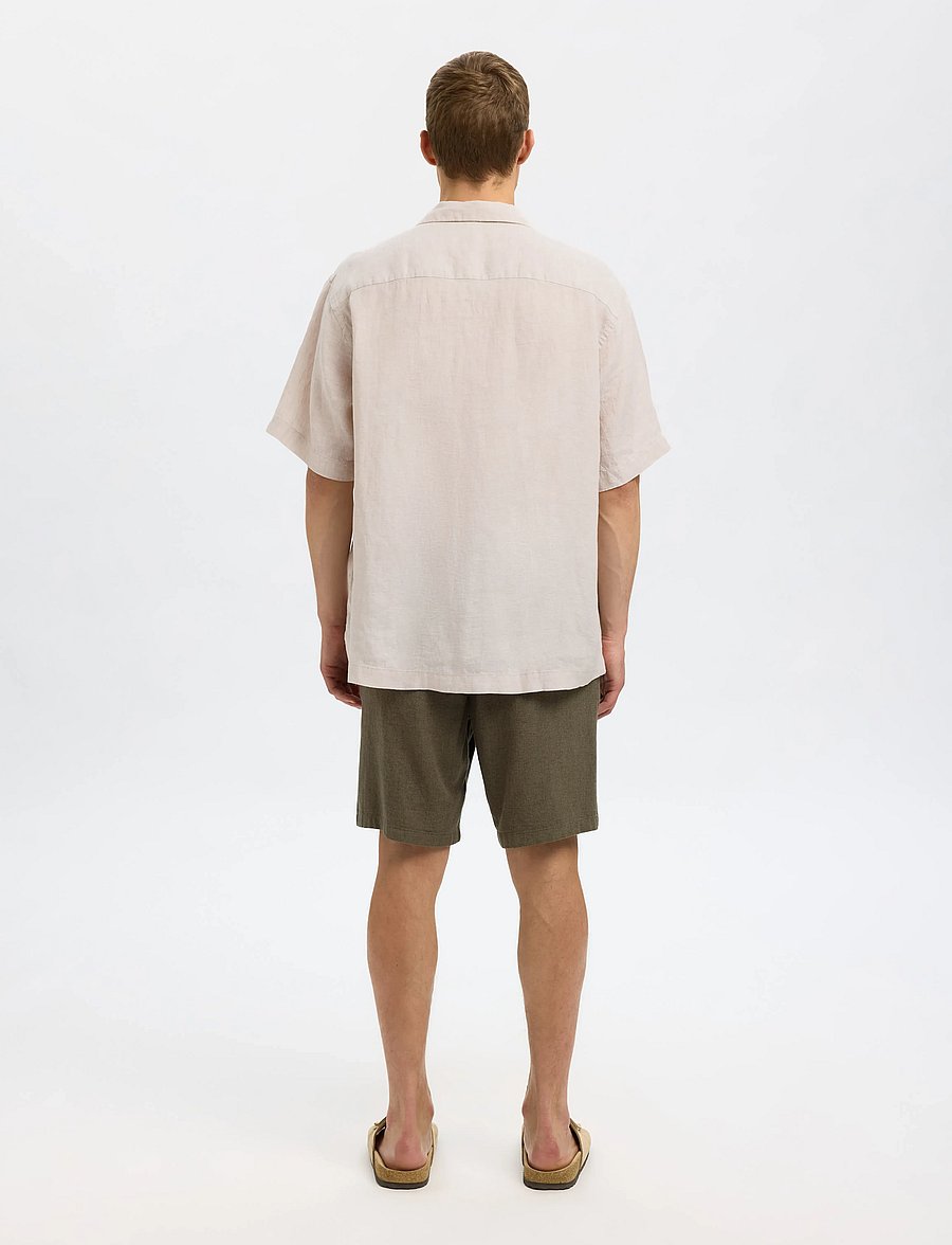 Selected - SLHRELAXKYLIAN MIX SS SHIRT RESORT - leinenhemden - pure cashmere - 2