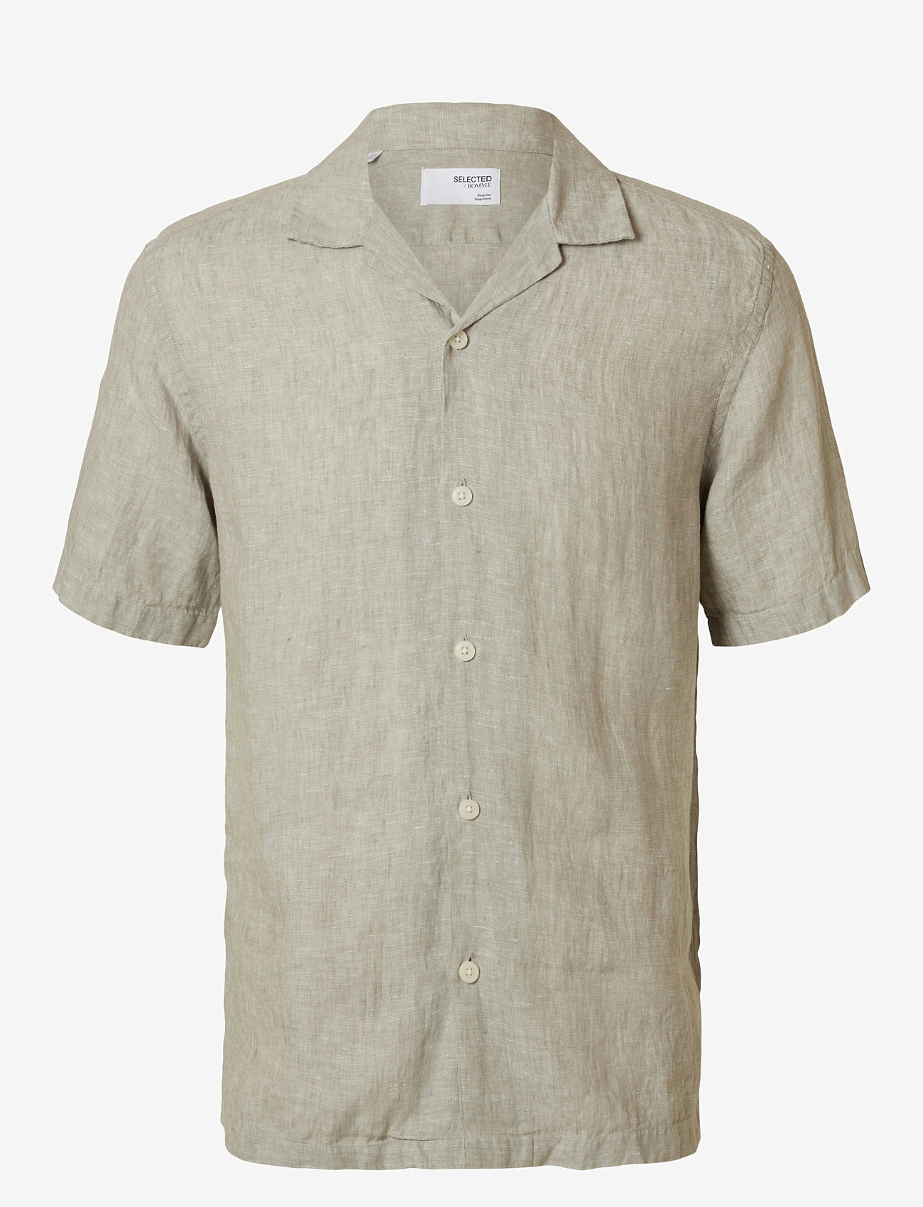Selected - SLHRLXKYLIAN LINEN SS SHIRT RESORT - leinenhemden - vetiver - 1