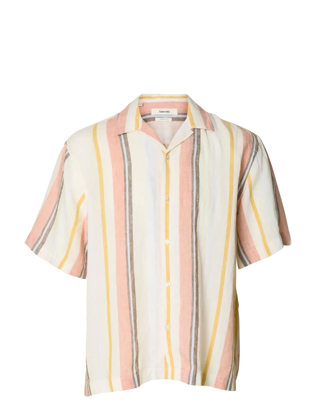 Selected SLHRLXKYLIAN LINEN SS SHIRT RESORT - Selected - WHITE / white