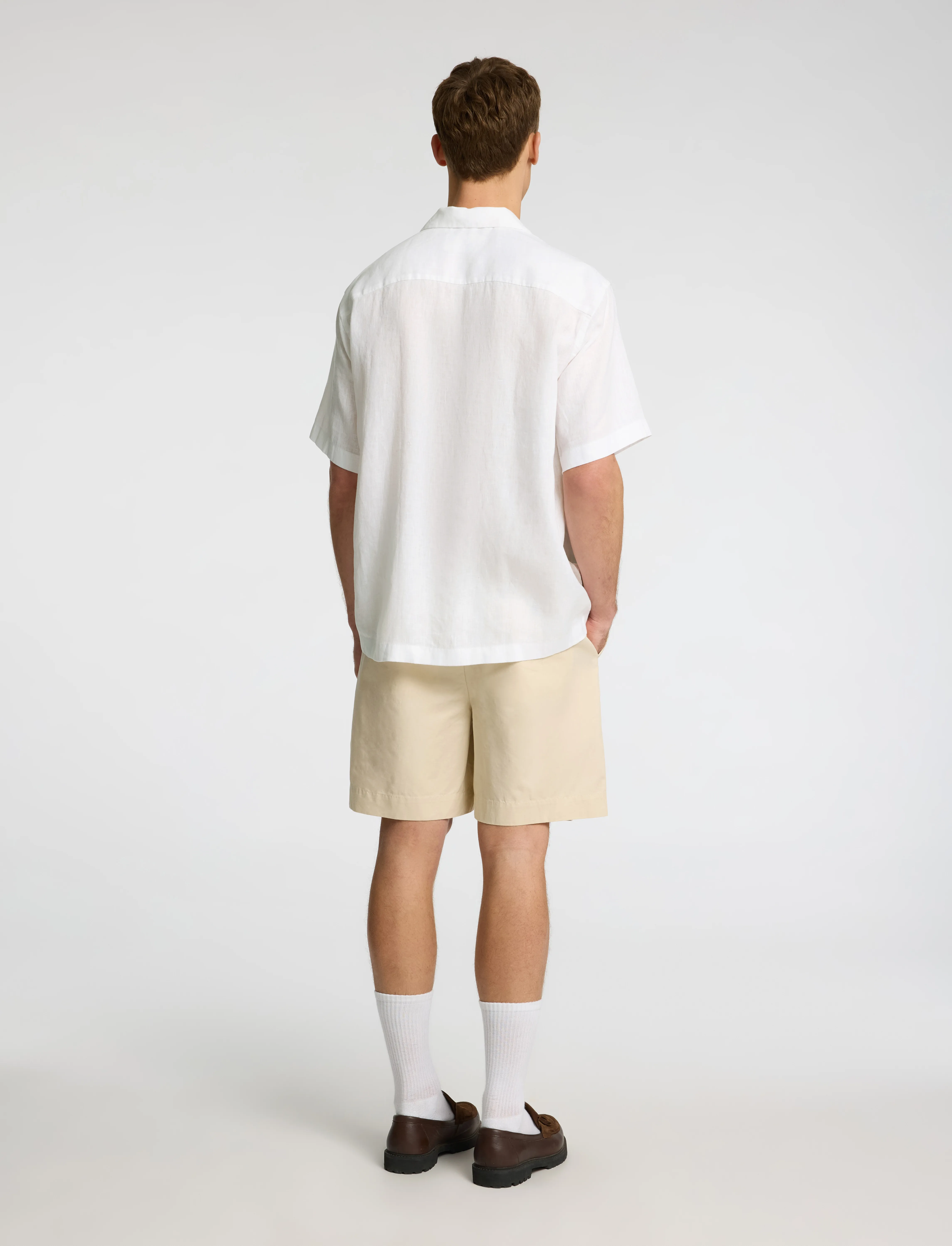 Selected - SLHRLXKYLIAN LINEN SS SHIRT RESORT - chemises de lin - white - 2