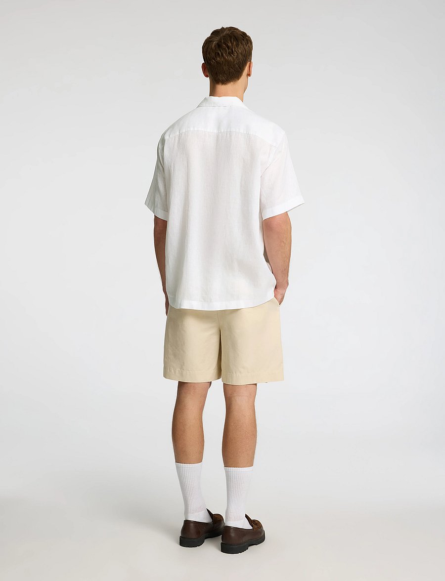 Selected - SLHRLXKYLIAN LINEN SS SHIRT RESORT - chemises de lin - white - 2
