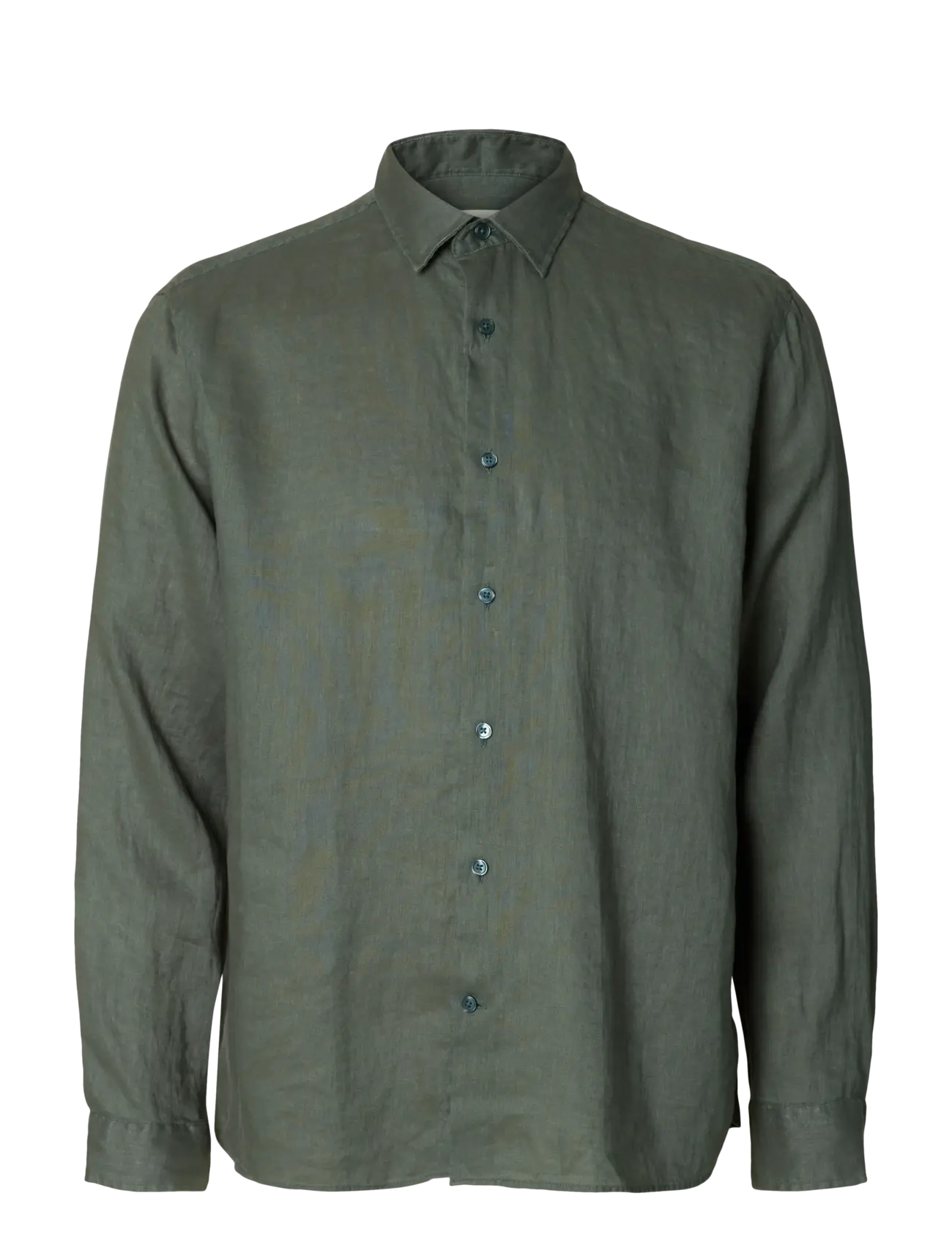 Selected SLHREGKYLIAN LINEN LS SHIRT - Skjorter - BALSAM GREEN / khaki/green
