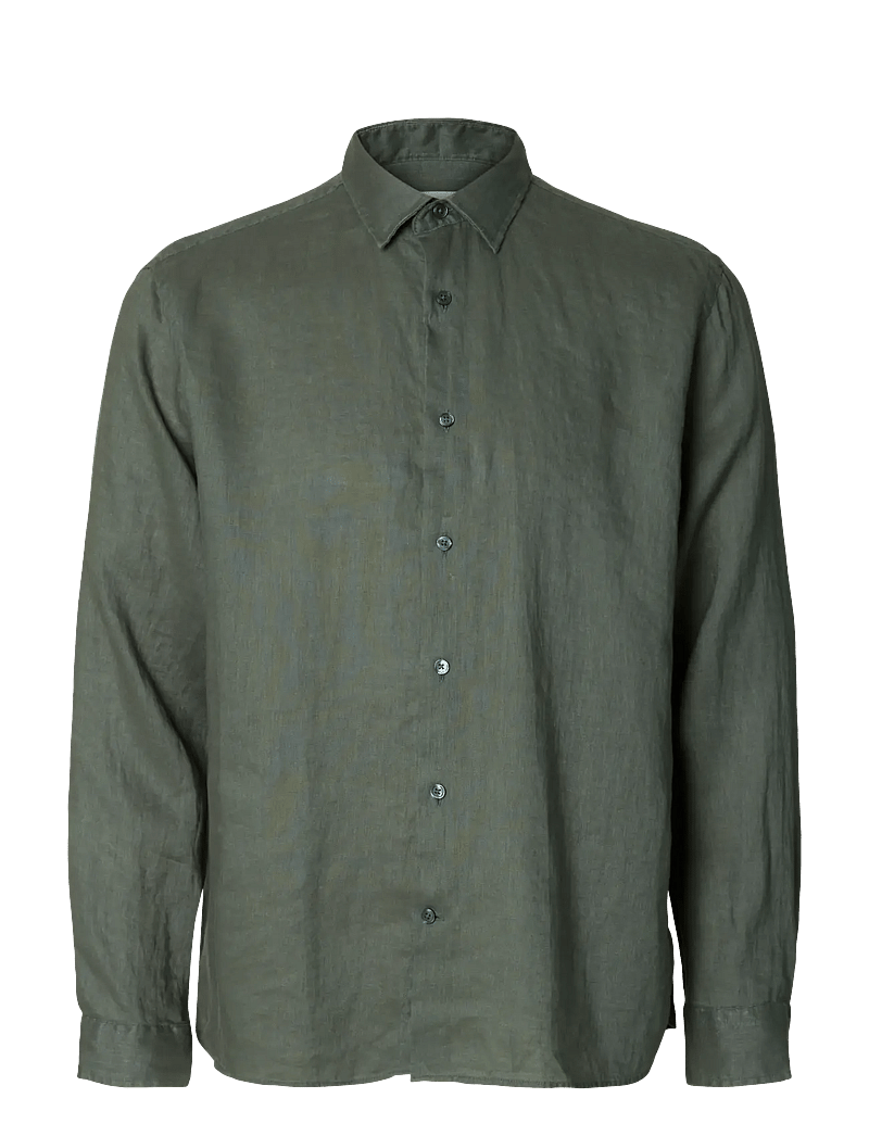 Selected - SLHREGKYLIAN LINEN LS SHIRT - hørskjorter - balsam green - 1