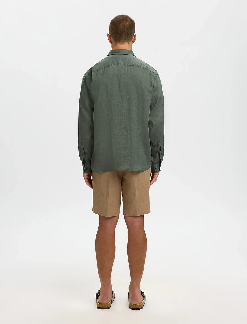Selected - SLHREGKYLIAN LINEN LS SHIRT - hørskjorter - balsam green - 2