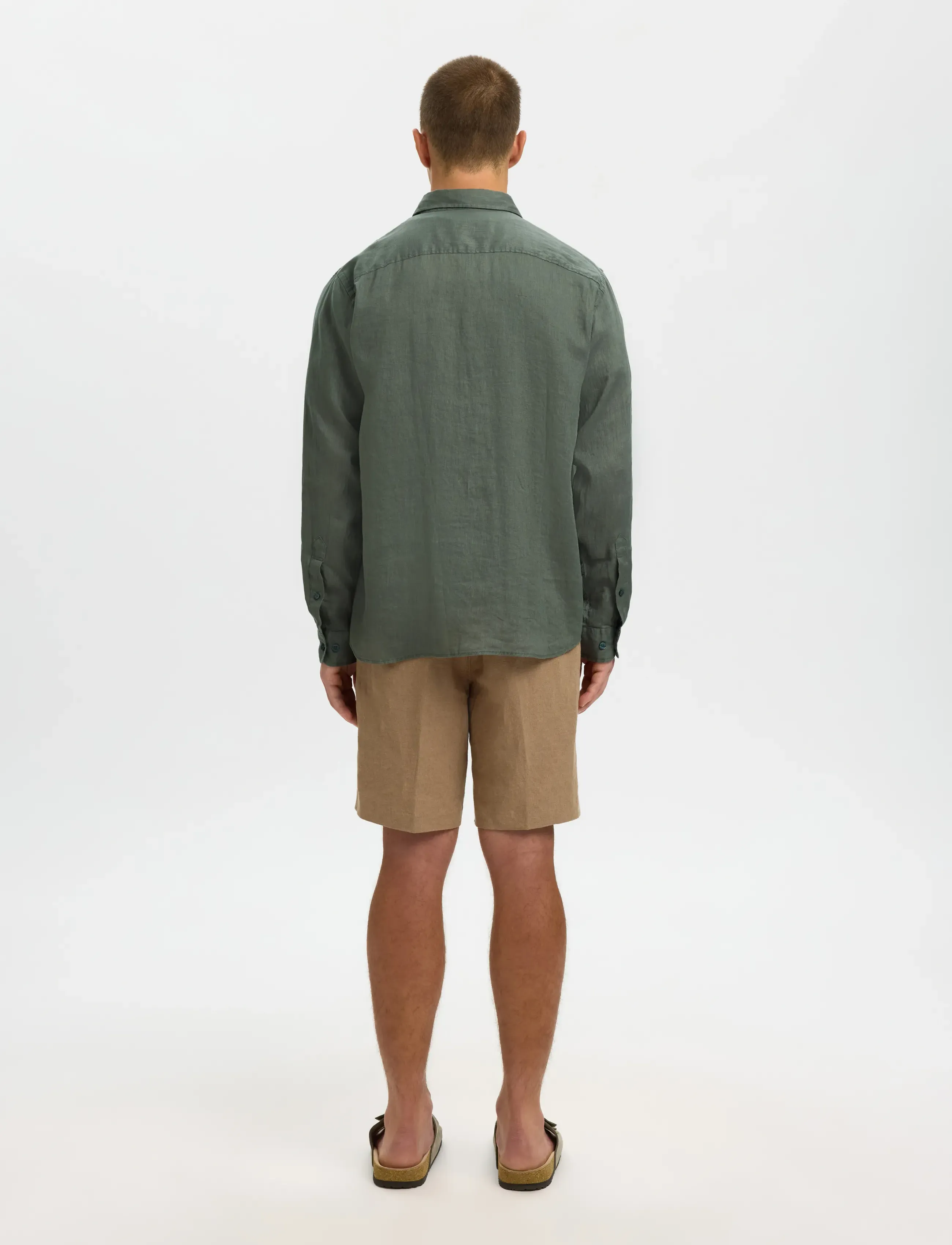 Selected - SLHREGKYLIAN LINEN LS SHIRT - hørskjorter - balsam green - 2
