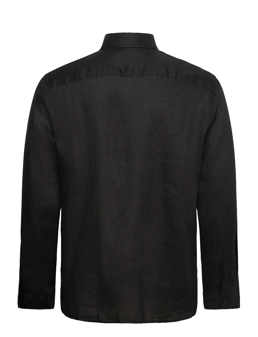 Selected - SLHREGKYLIAN LINEN LS SHIRT - chemises de lin - black - 1