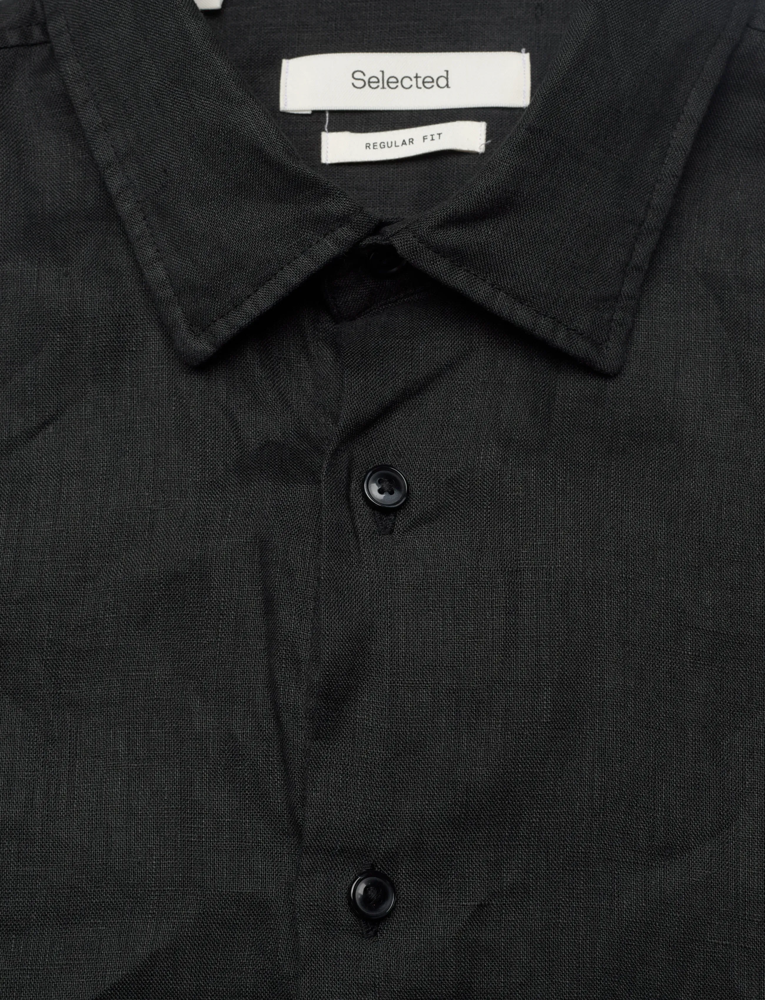 Selected - SLHREGKYLIAN LINEN LS SHIRT - chemises de lin - black - 2