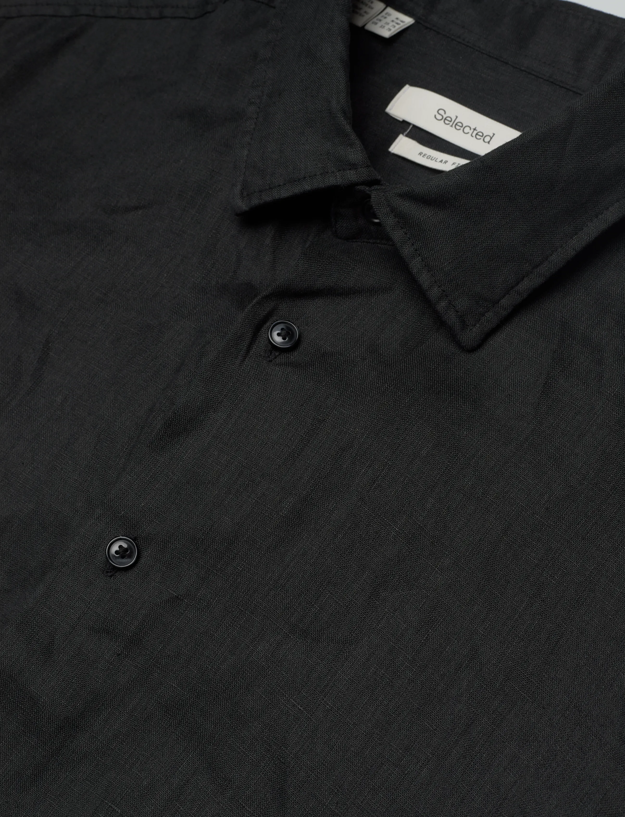 Selected - SLHREGKYLIAN LINEN LS SHIRT - chemises de lin - black - 3