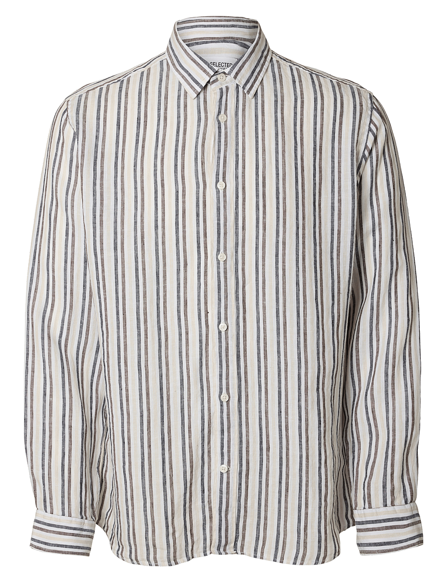 Selected - SLHREGKYLIAN LINEN LS SHIRT - chemises de lin - bright white - 1