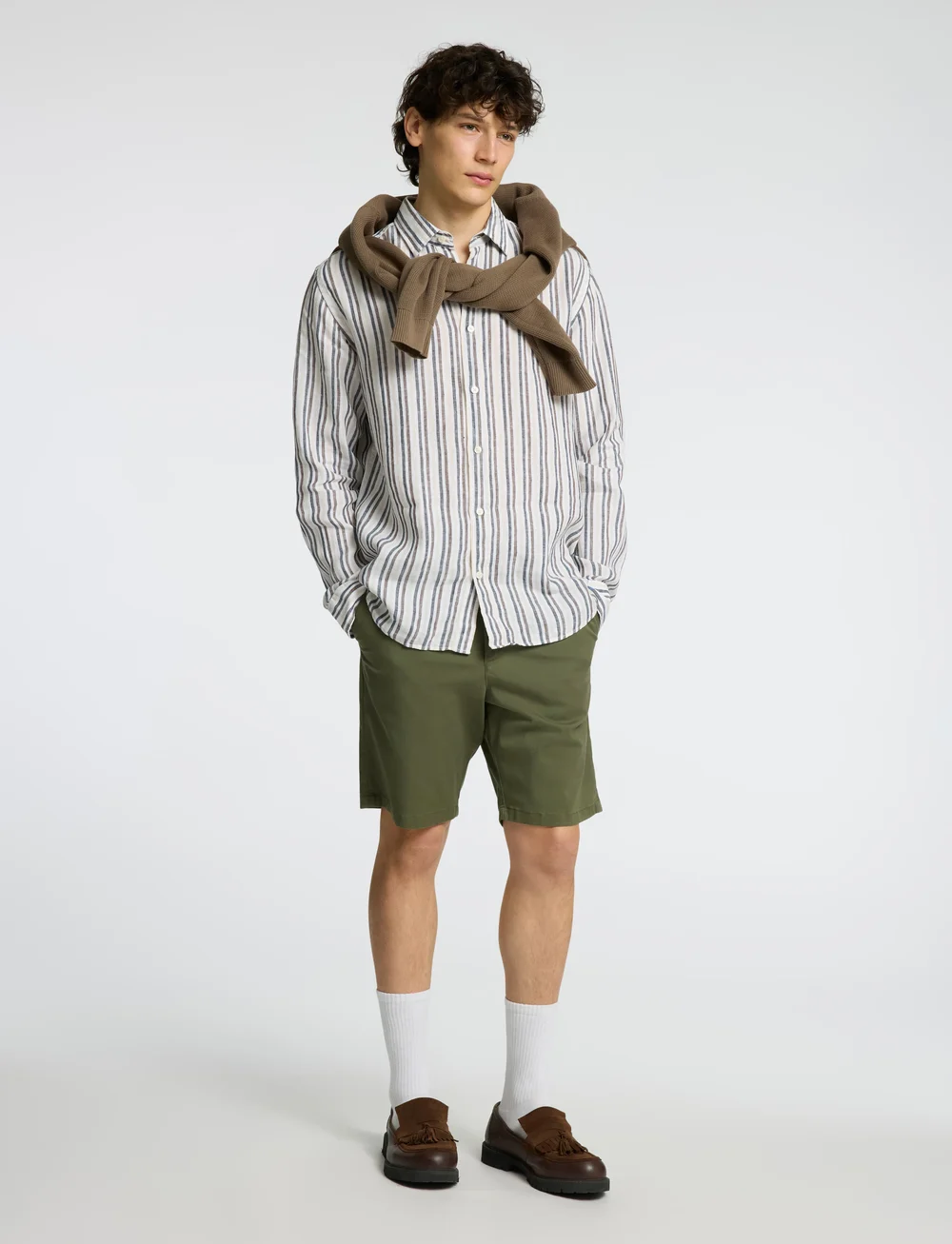 Selected - SLHREGKYLIAN MIX LS SHIRT - leinenhemden - bright white - 4