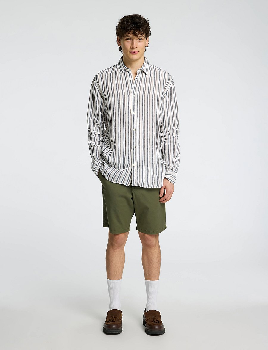 Selected - SLHREGKYLIAN LINEN LS SHIRT - hørskjorter - bright white - 5