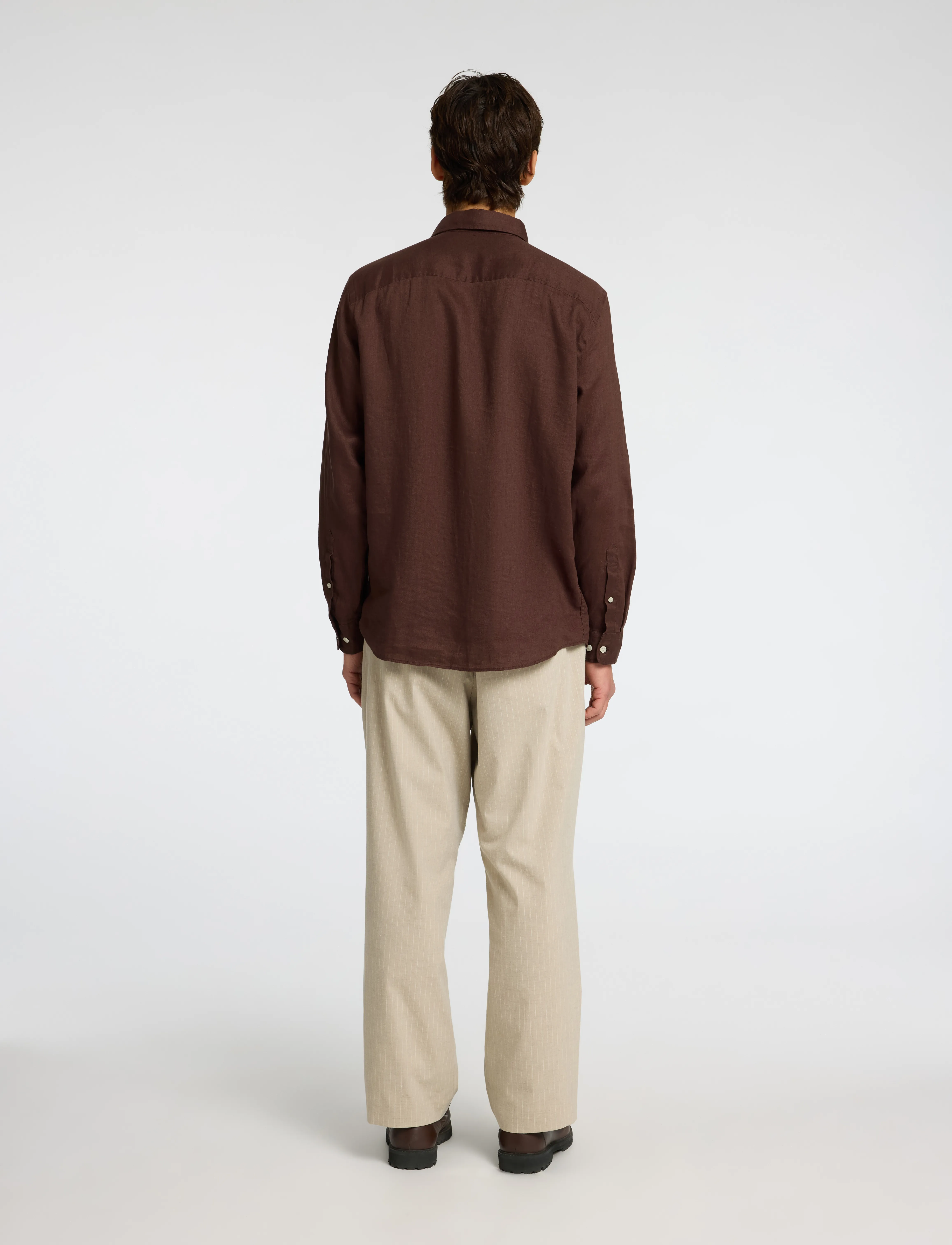 Selected - SLHREGKYLIAN LINEN LS SHIRT - hörskyrtur - chocolate brown - 2