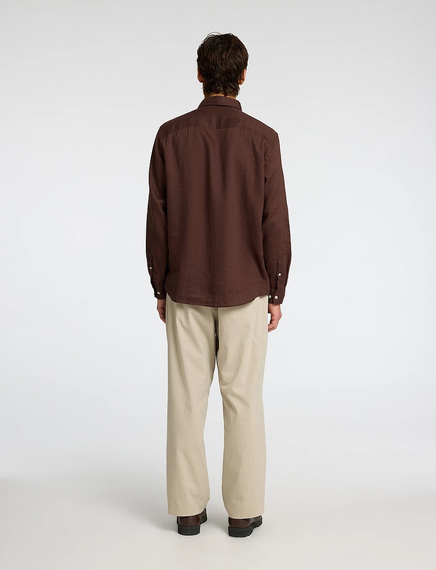 Selected - SLHREGKYLIAN LINEN LS SHIRT - hörskyrtur - chocolate brown - 2