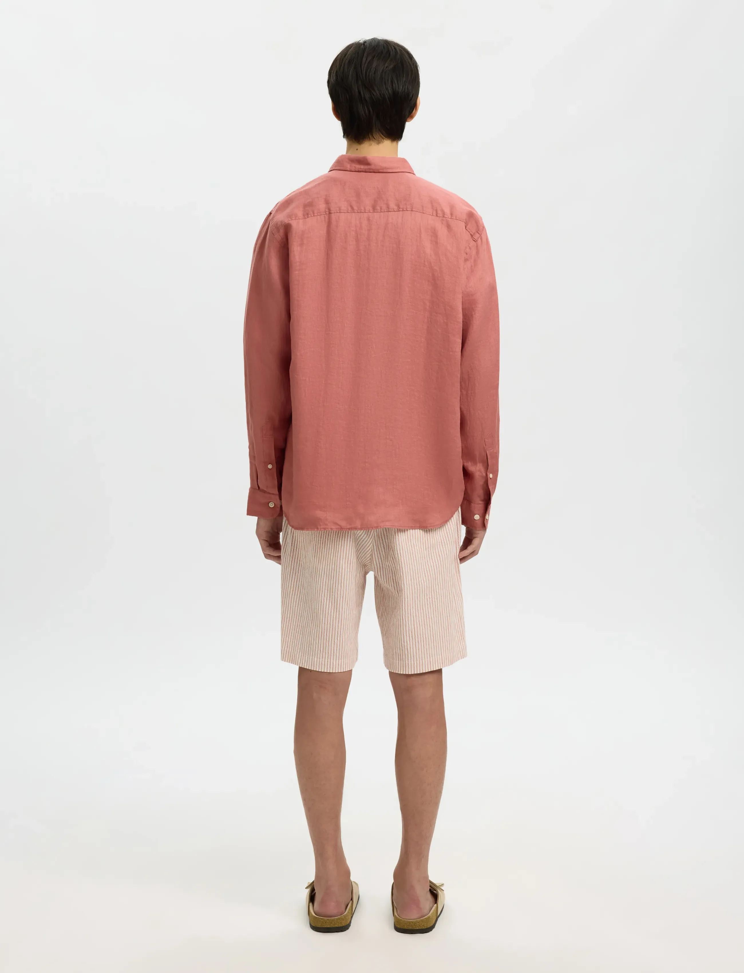 Selected - SLHREGKYLIAN LINEN LS SHIRT - hørskjorter - dusty rose - 2