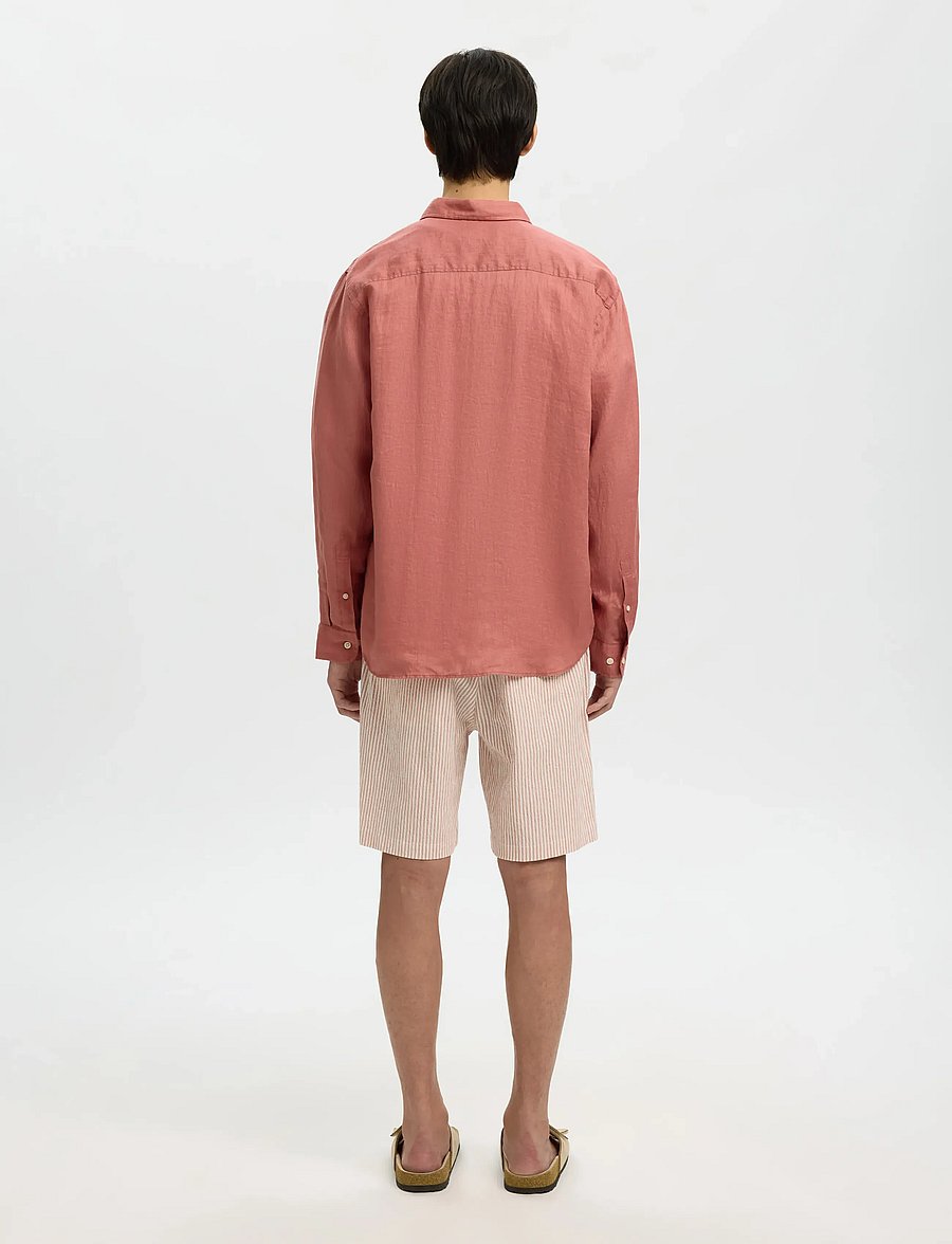 Selected - SLHREGKYLIAN LINEN LS SHIRT - hørskjorter - dusty rose - 2
