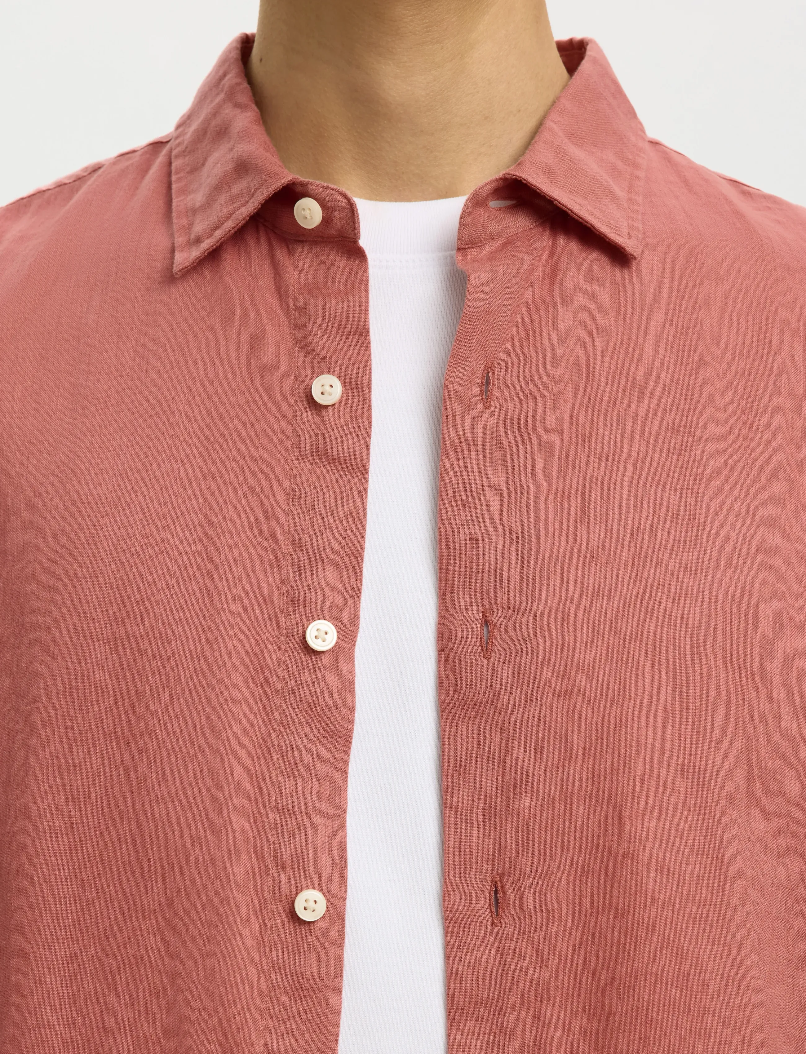 Selected - SLHREGKYLIAN LINEN LS SHIRT - hørskjorter - dusty rose - 4