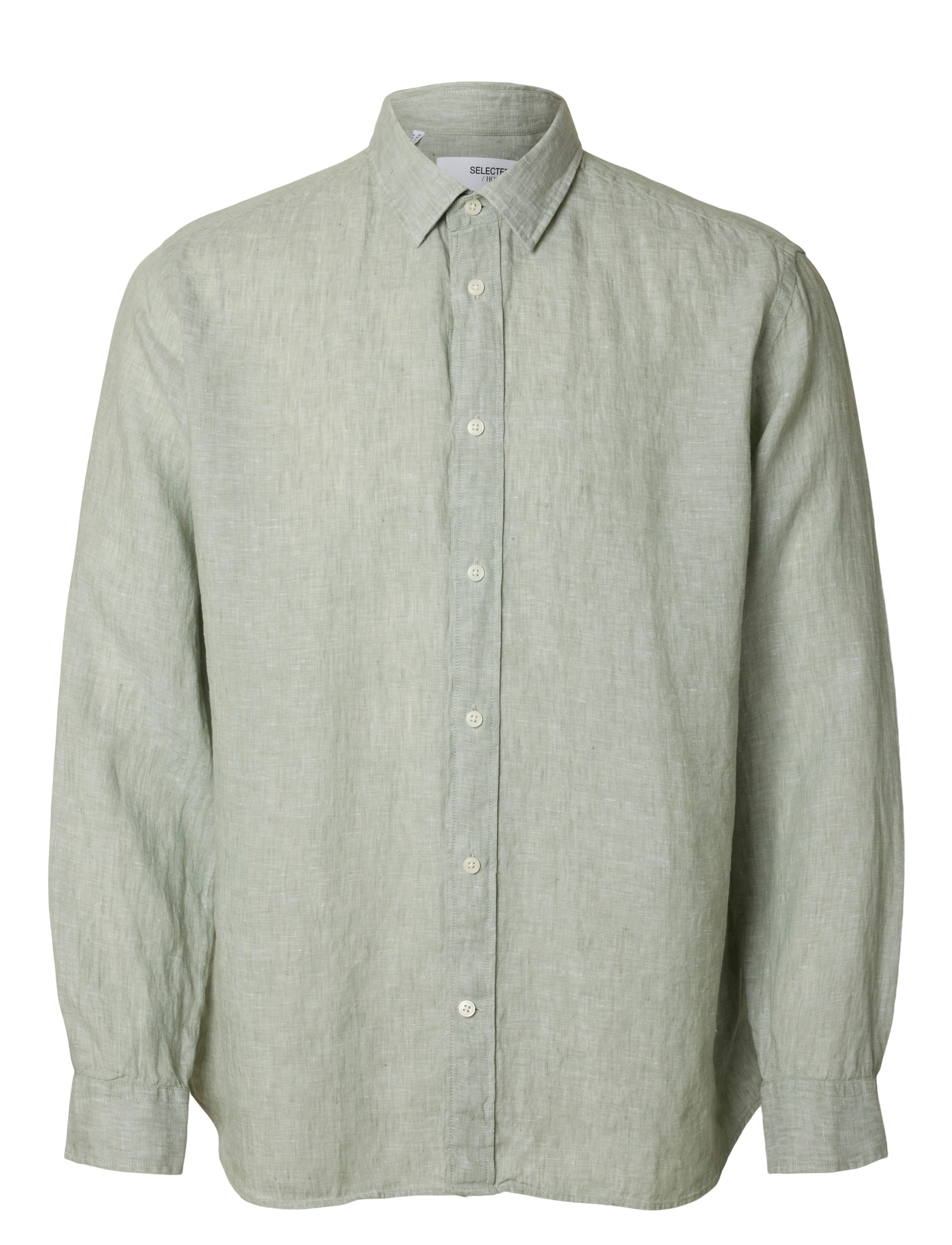 Selected SLHREGKYLIAN LINEN LS SHIRT - Krekli - ICEBERG GREEN / green