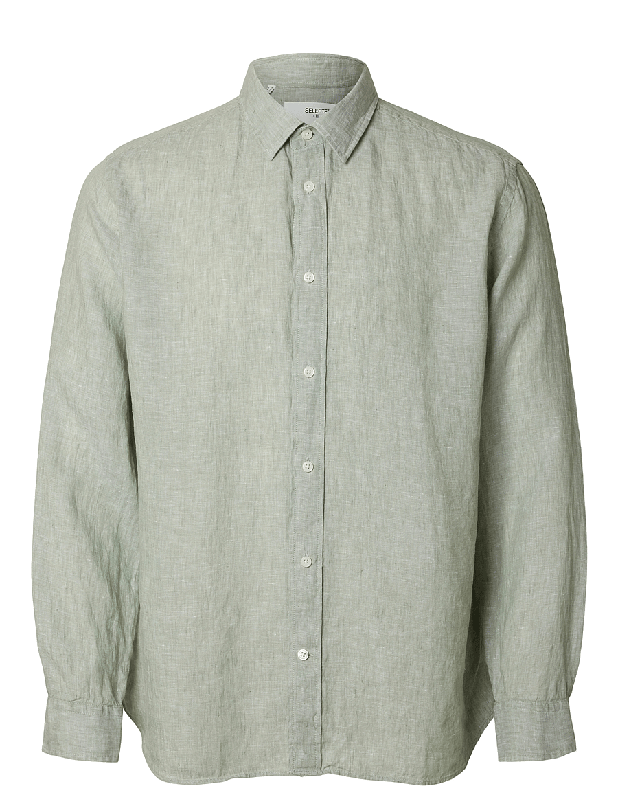 Selected - SLHREGKYLIAN LINEN LS SHIRT - leinenhemden - iceberg green - 1