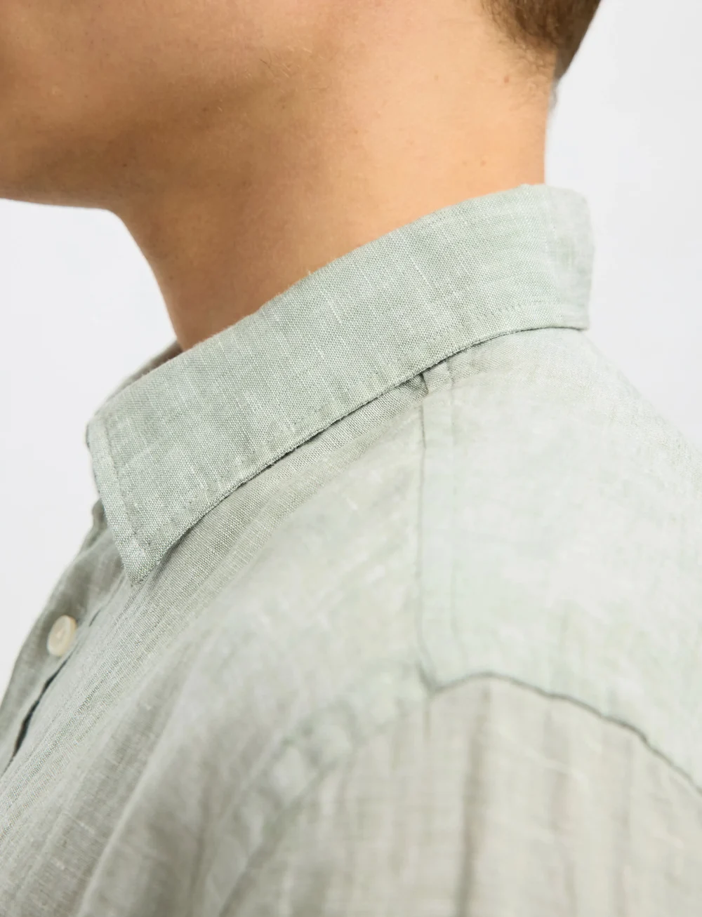 Selected - SLHREGKYLIAN MIX LS SHIRT - linased särgid - iceberg green - 2