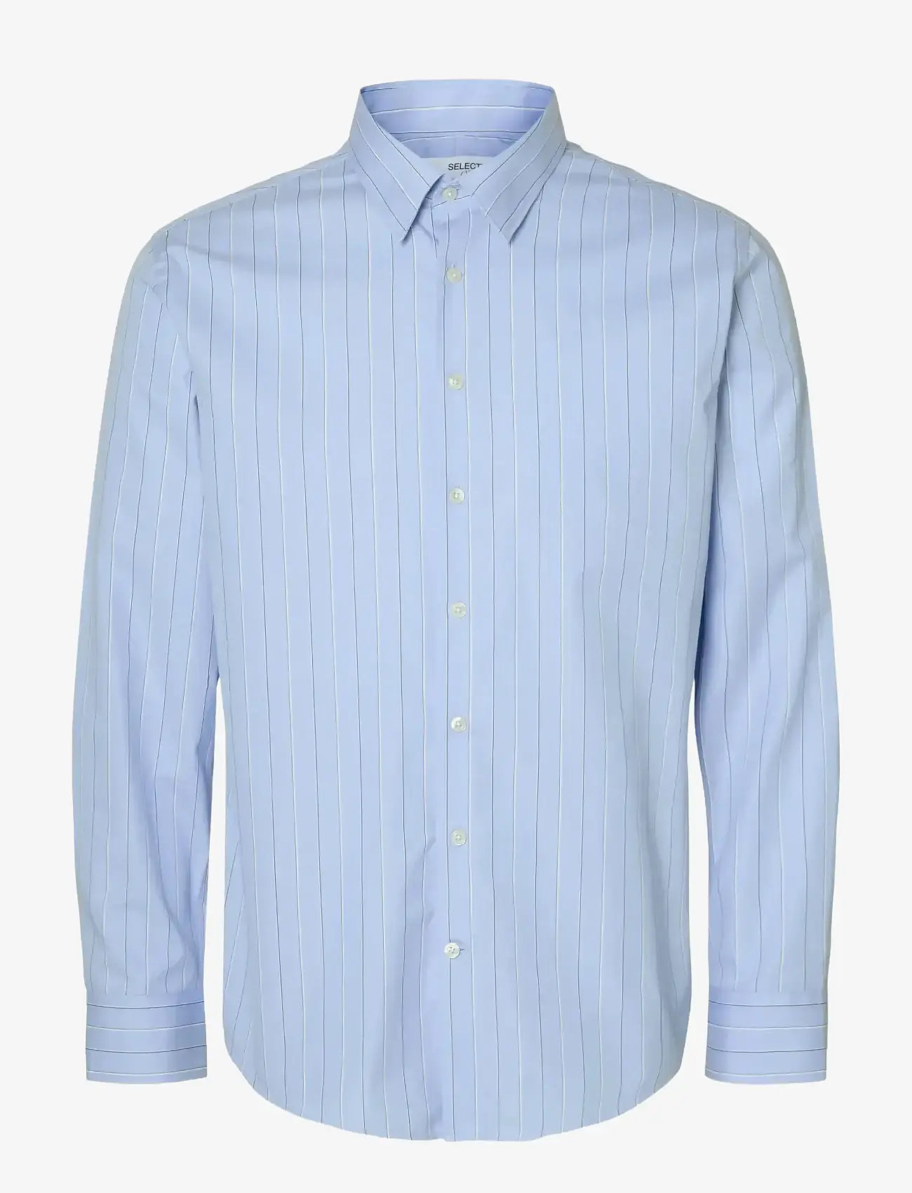 Selected - SLHREGLEO STRIPE LS SHIRT CLASSIC - light blue - 1