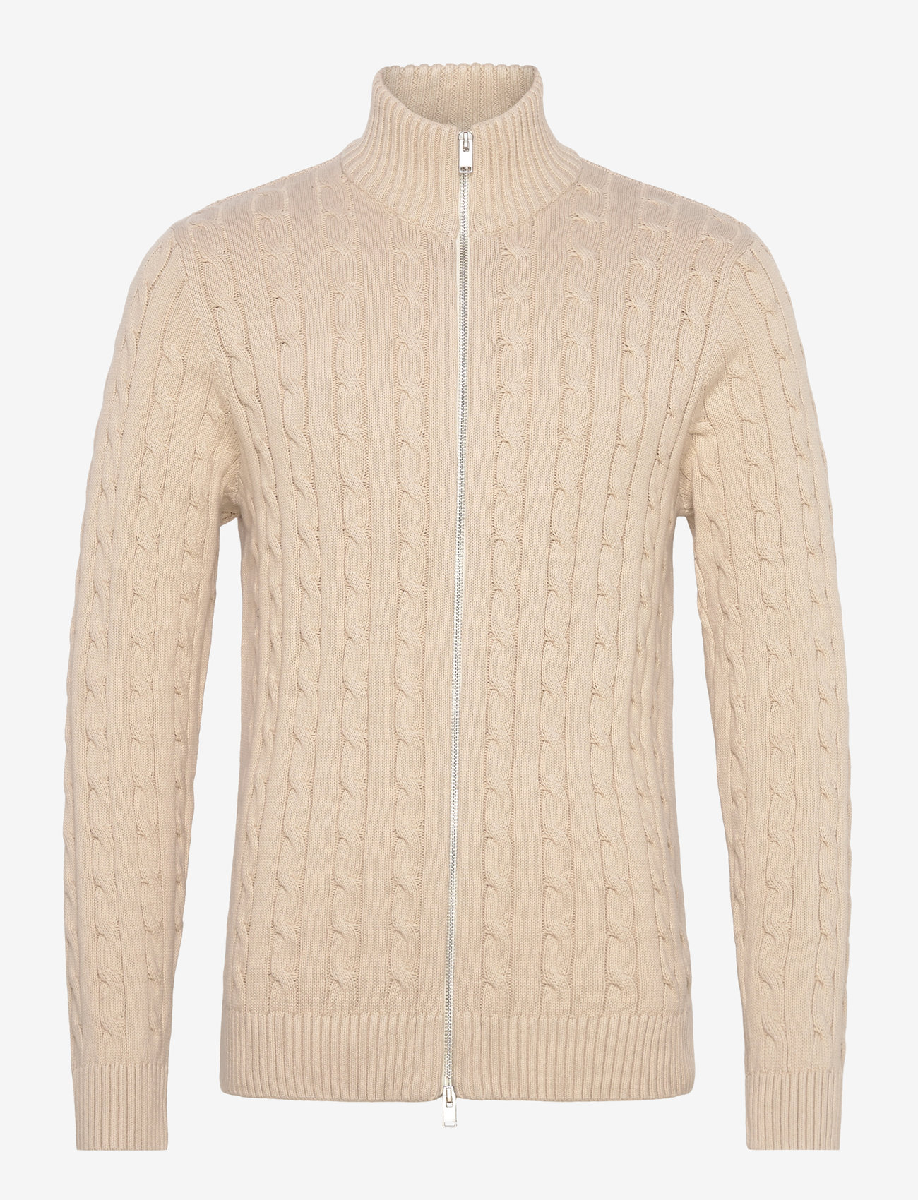 Selected - SLHRYAN STRUCTURE FULL ZIP - lukuga džemprid - oatmeal - 0