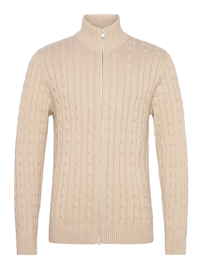 Selected - SLHRYAN STRUCTURE FULL ZIP - lukuga džemprid - oatmeal - 0