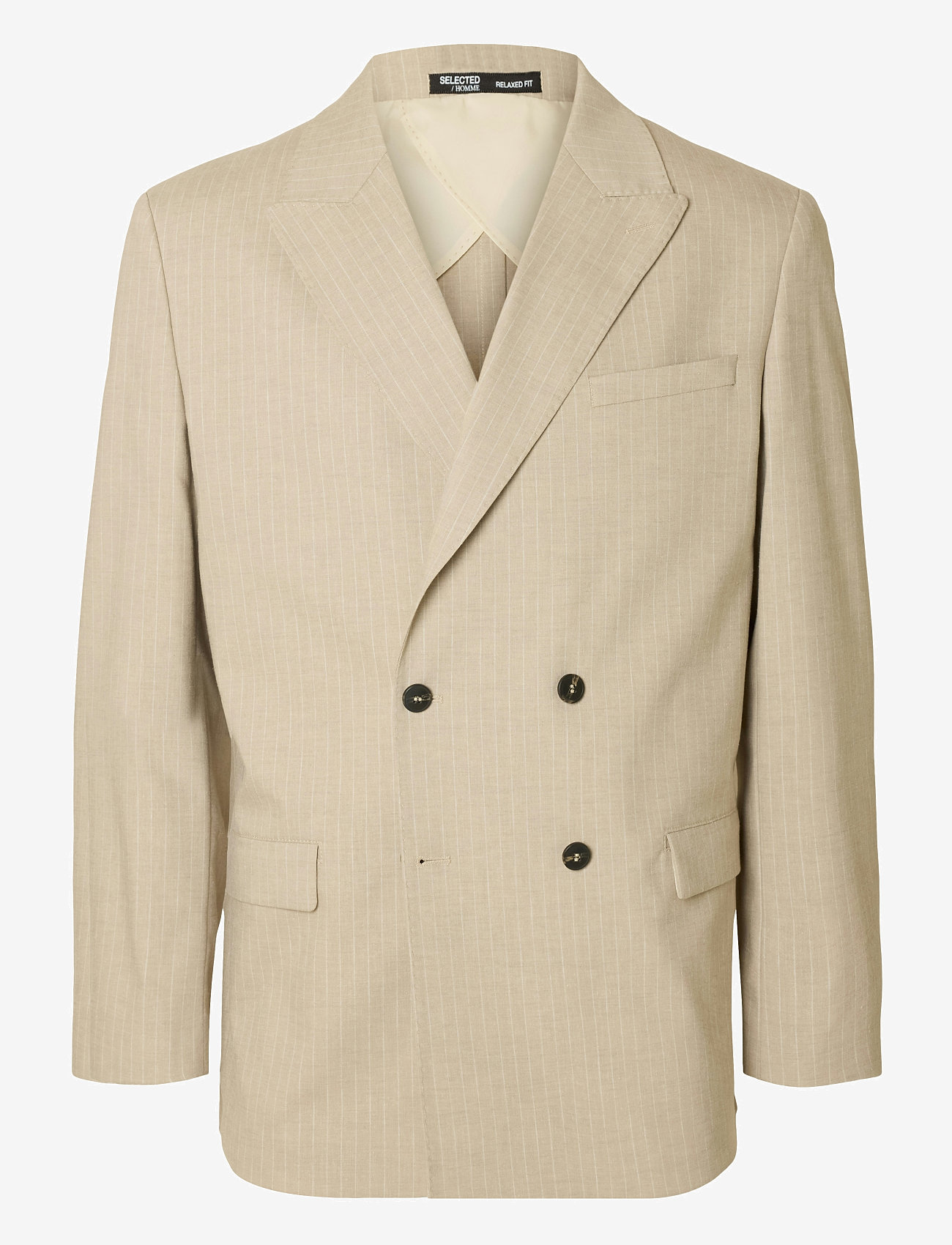 Selected - SLHRELAXED- FINN PINSTRIPED DB BLZ - sakkos - sand - 0