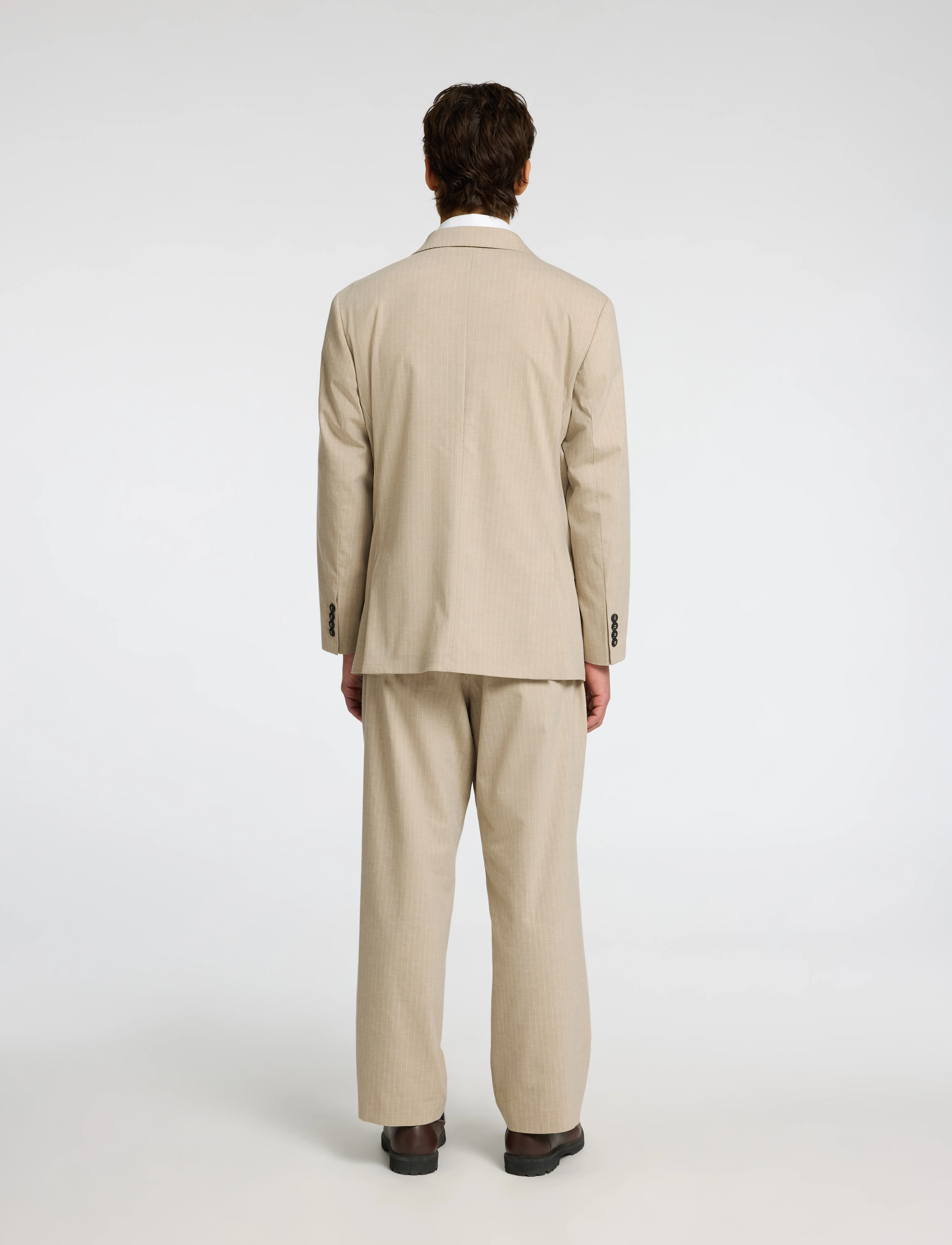 Selected - SLHRELAXED- FINN PINSTRIPED DB BLZ - leinenblazer - sand - 5