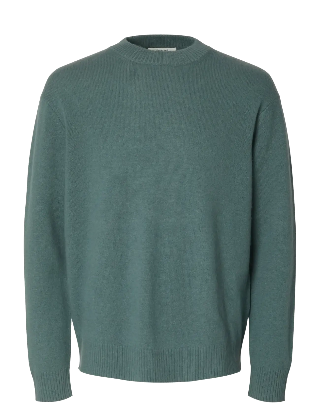 Selected SLHREUBEN LS KNIT RELAXED CREW NECK - Strickmode - BALSAM GREEN / green