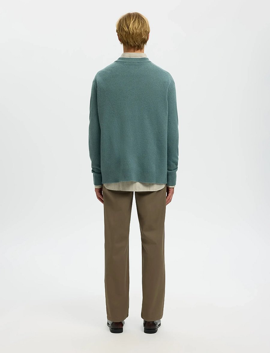 Selected - SLHREUBEN LS KNIT RELAXED CREW NECK - ronde hals - balsam green - 2