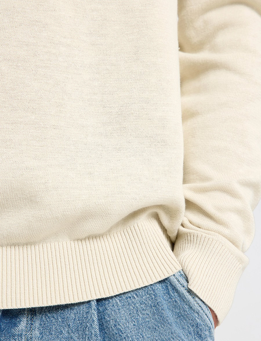 Selected - SLHREUBEN LS KNIT RELAXED CREW NECK - rundhals - egret - 3