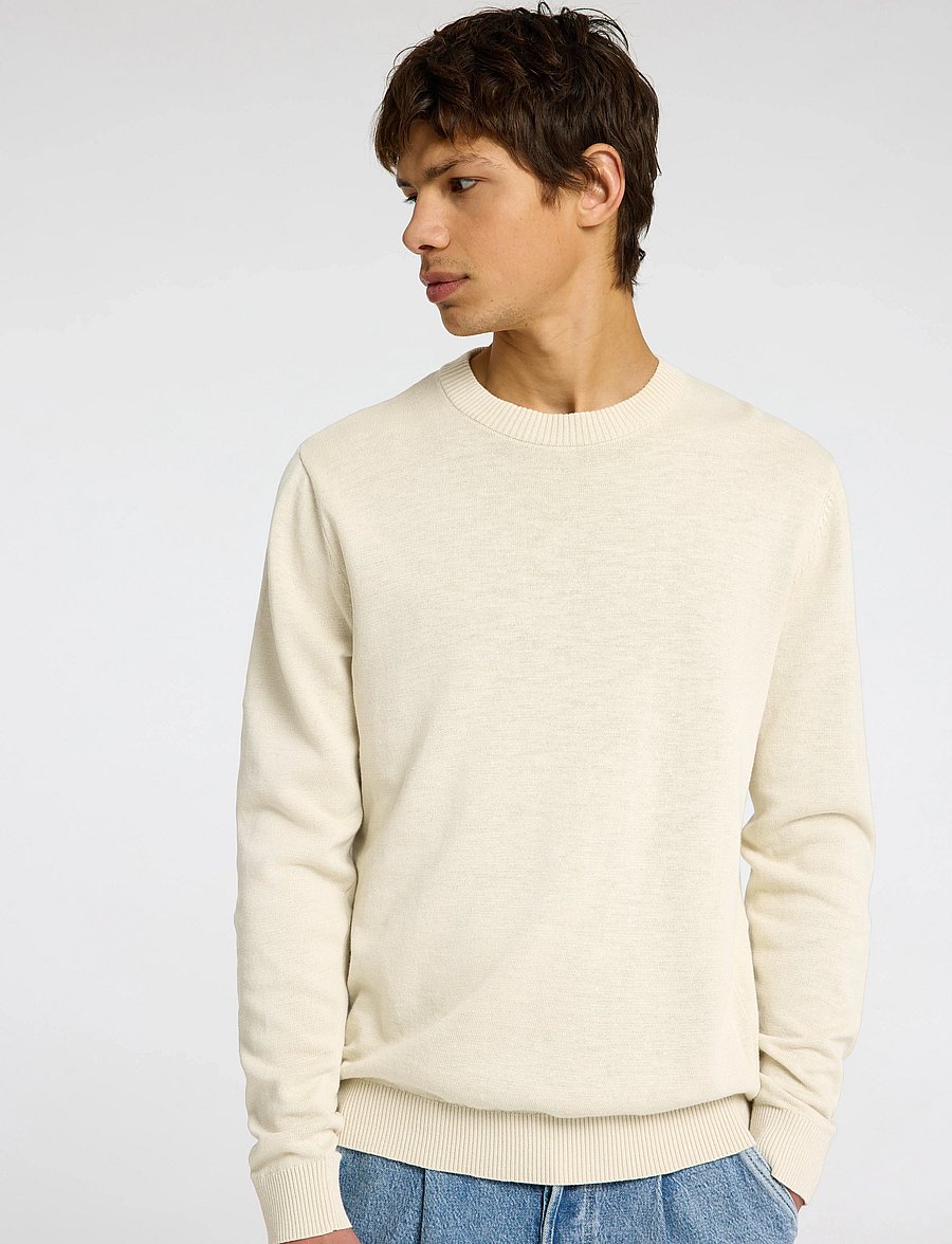 Selected - SLHREUBEN LS KNIT RELAXED CREW NECK - rundhals - egret - 4