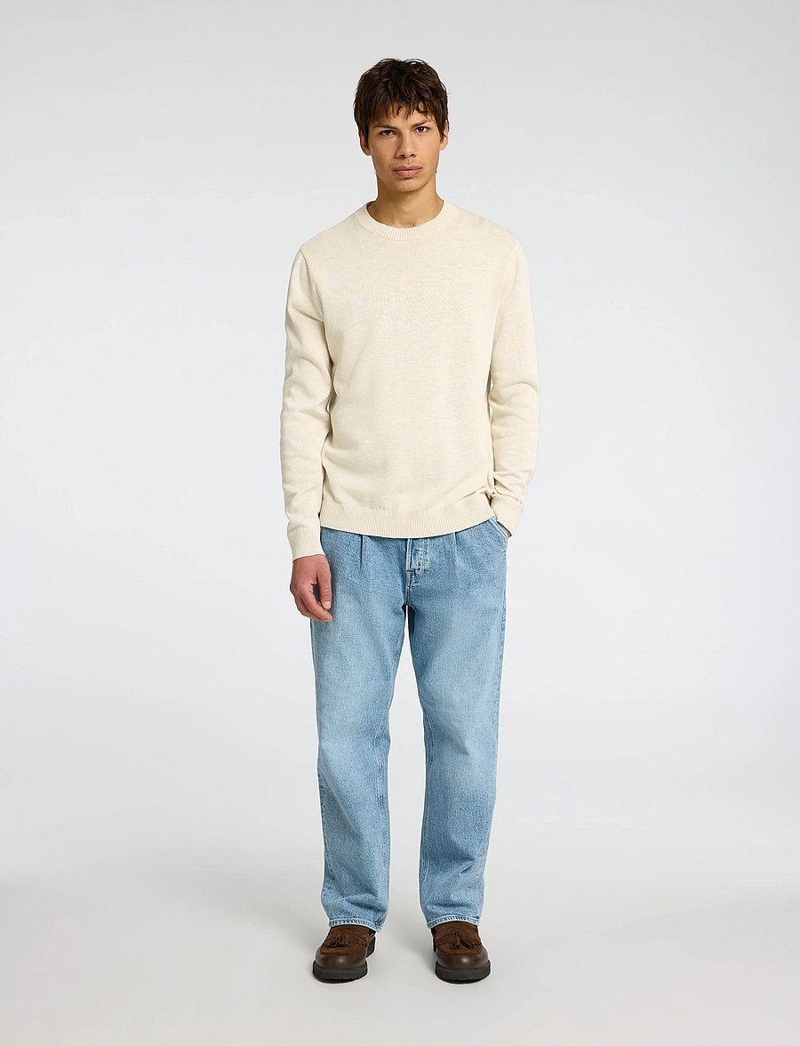 Selected - SLHREUBEN LS KNIT RELAXED CREW NECK - rundhals - egret - 5