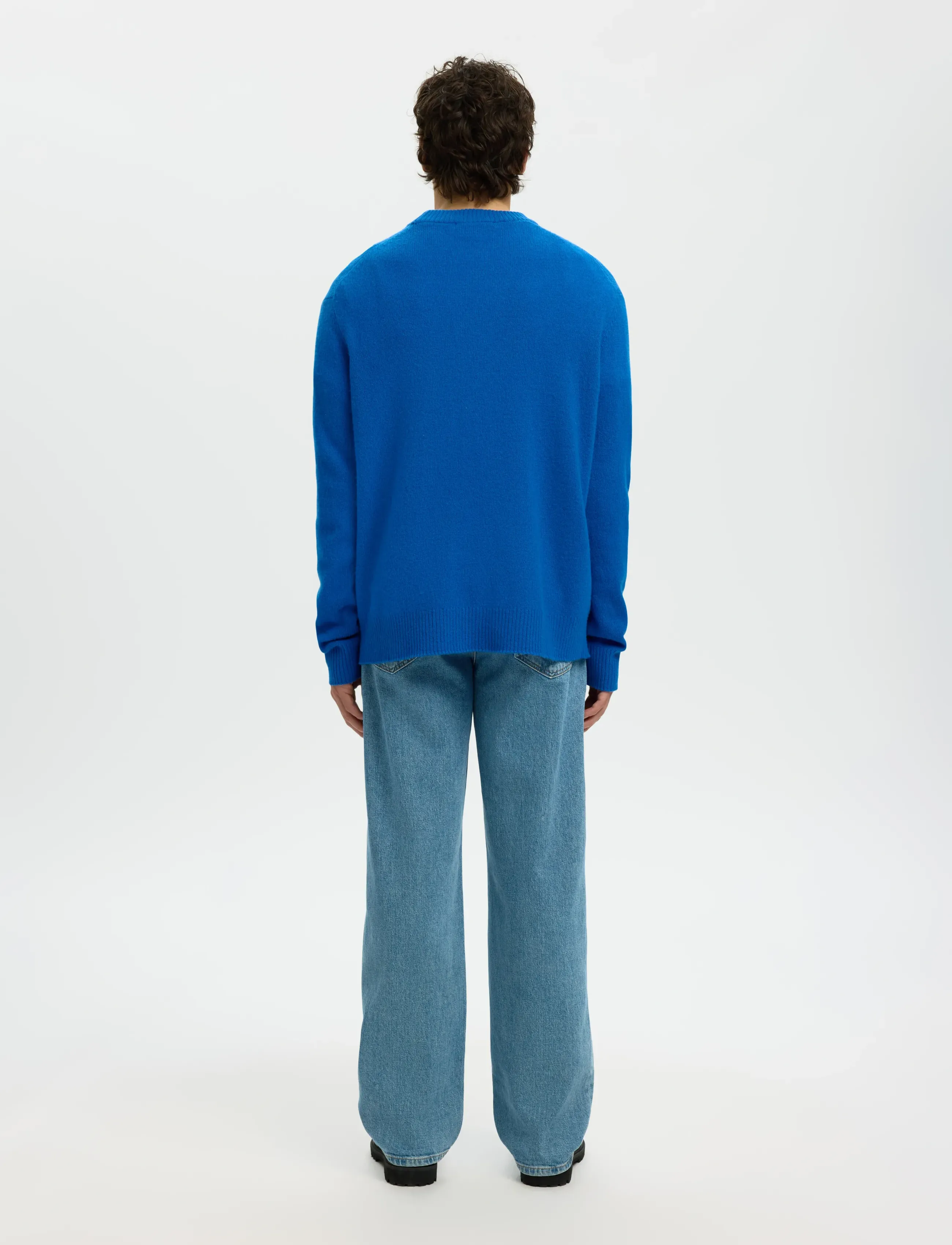 Selected - SLHREUBEN LS KNIT RELAXED CREW NECK - rund hals - victoria blue - 2
